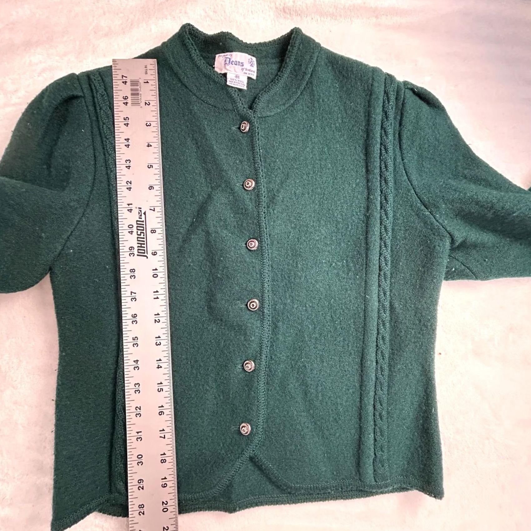 Vintage VINTAGE Deans Of Scotland Womens Green Wool Button-Up Cardigan Sweater Medium Size M / US 6-8 / IT 42-44 - 7 Thumbnail
