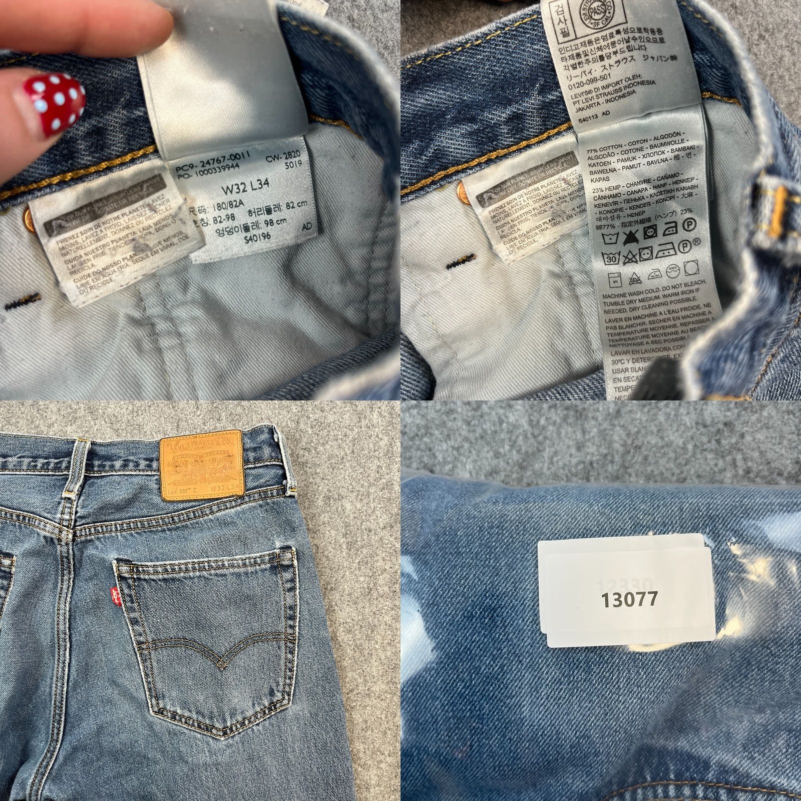 Levi's Levi's 551 Jeans Regular Straight 32 34 Mid Wash Blue Tab Mens Denim Cotton Hemp 5-Pocket Design Vintage No? Size US 32 / EU 48 - 8 Thumbnail