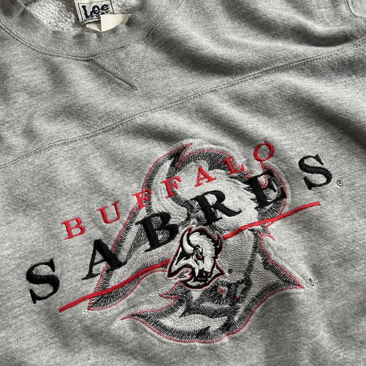 NHL LATE 90s MiD 2000s LEE SPORT BUFFALO SABRES PANELED CREWNECK Size US L / EU 52-54 / 3 - 3 Thumbnail