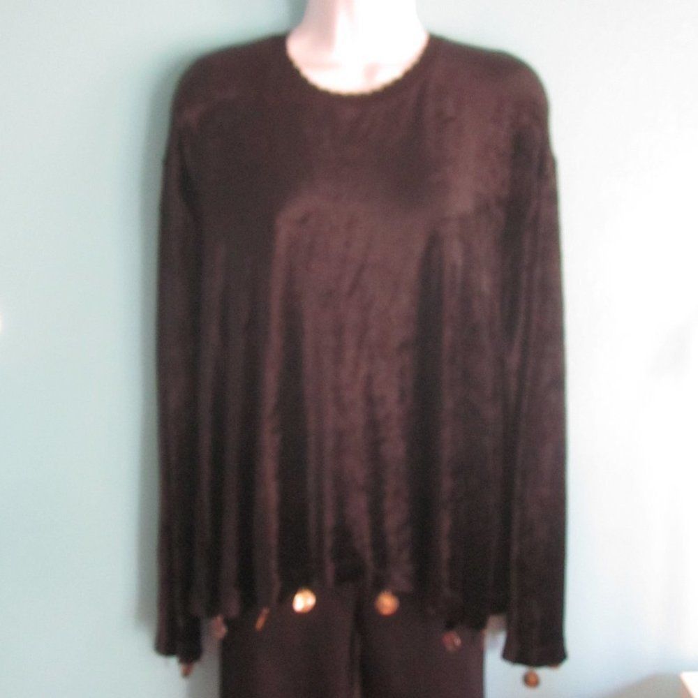 Sonia Rykiel Sonia Rykiel Black Velvet Pullover w/ Medallions L Size L / US 10 / IT 46 - 8 Thumbnail