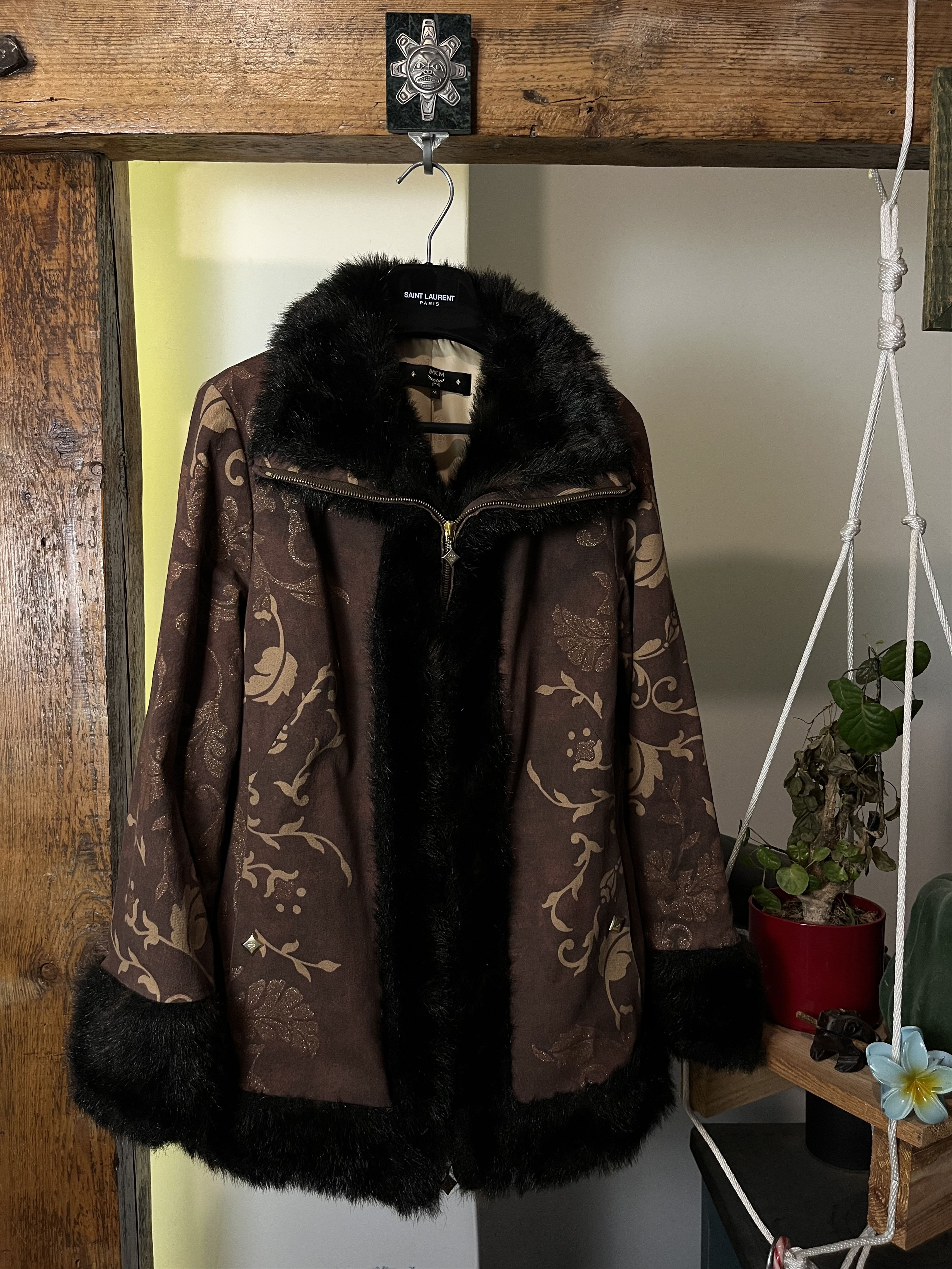 MCM × Vintage Vintage 90s MCM Faux Fur Coat Size L / US 10 / IT 46 - 1 Thumbnail