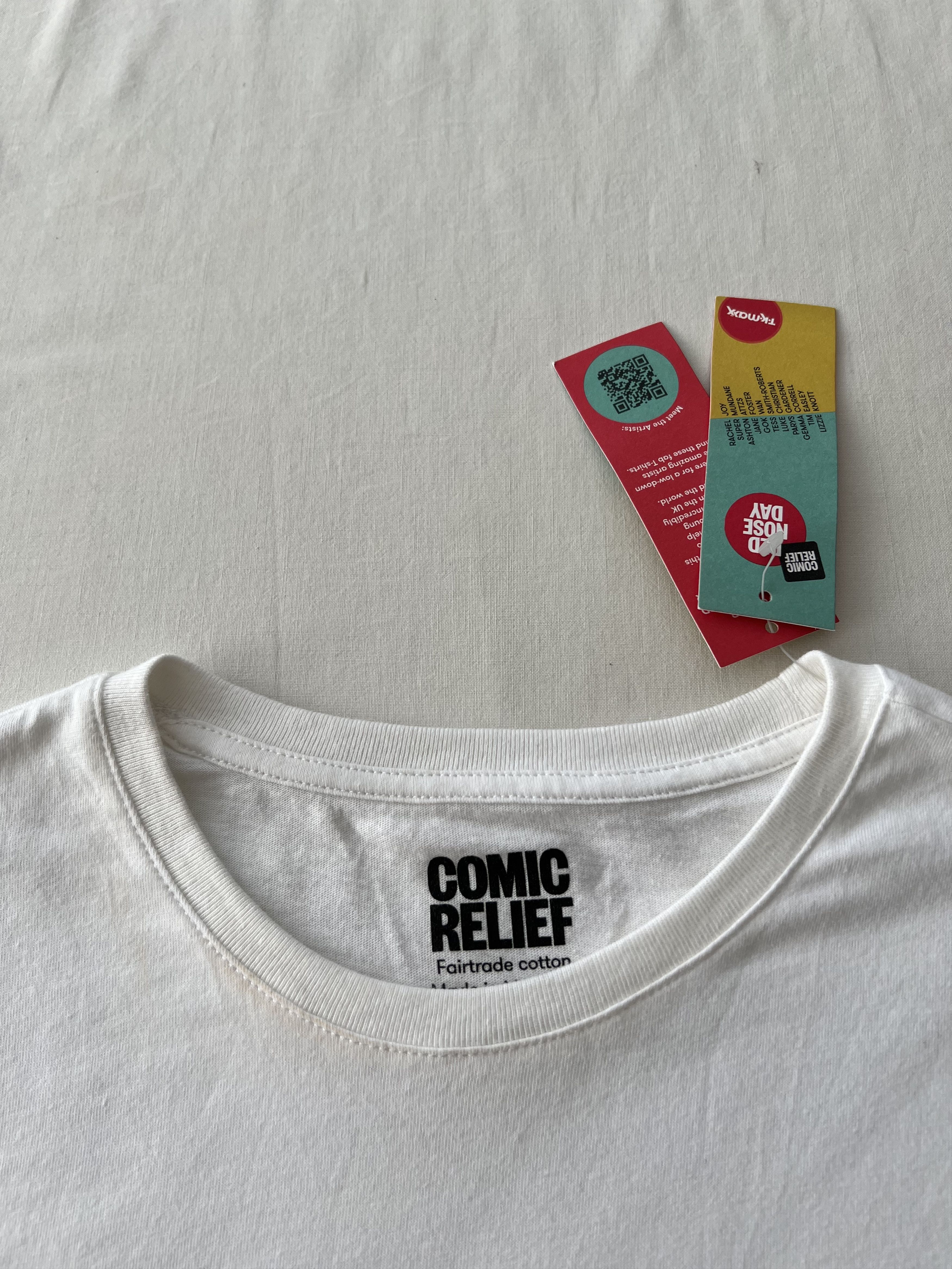 Arts & Science Comic Relief Jane Foste Art Design White T-shirt Size US XS / EU 42 / 0 - 10 Thumbnail