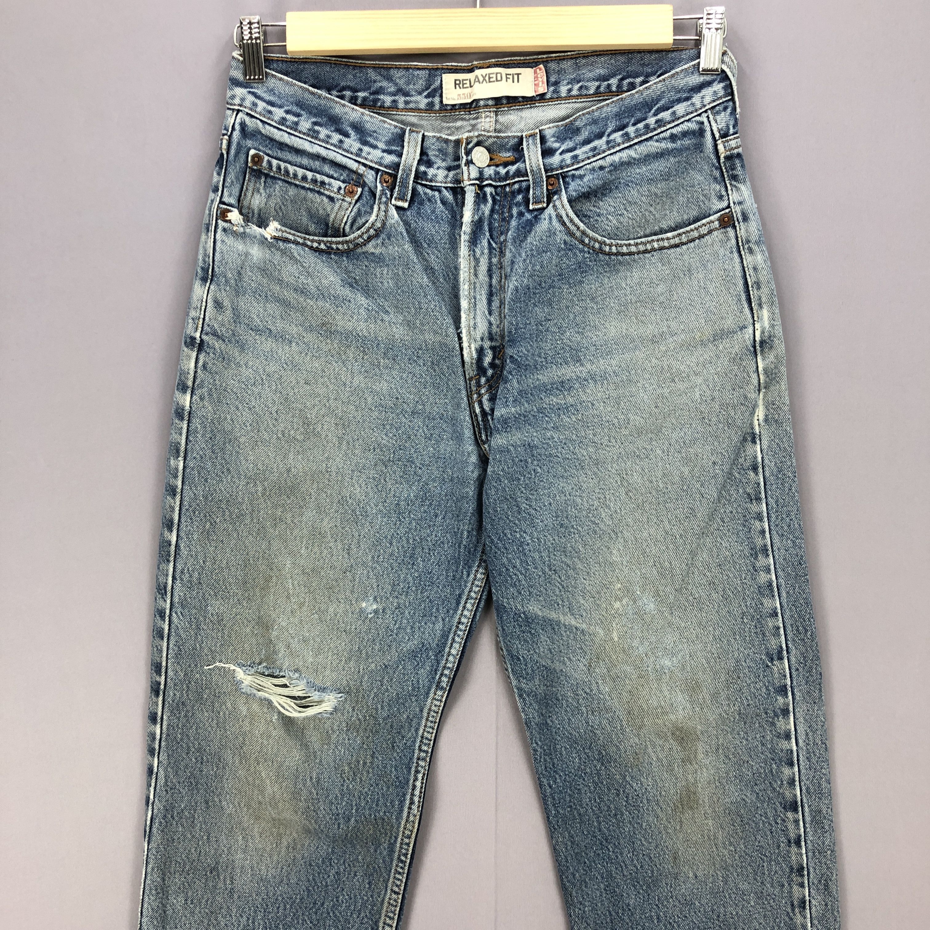 Levi's Vintage Y2K Levis 550 Jeans Levis Light Faded Ripped Denim Size US 30 / EU 46 - 3 Thumbnail