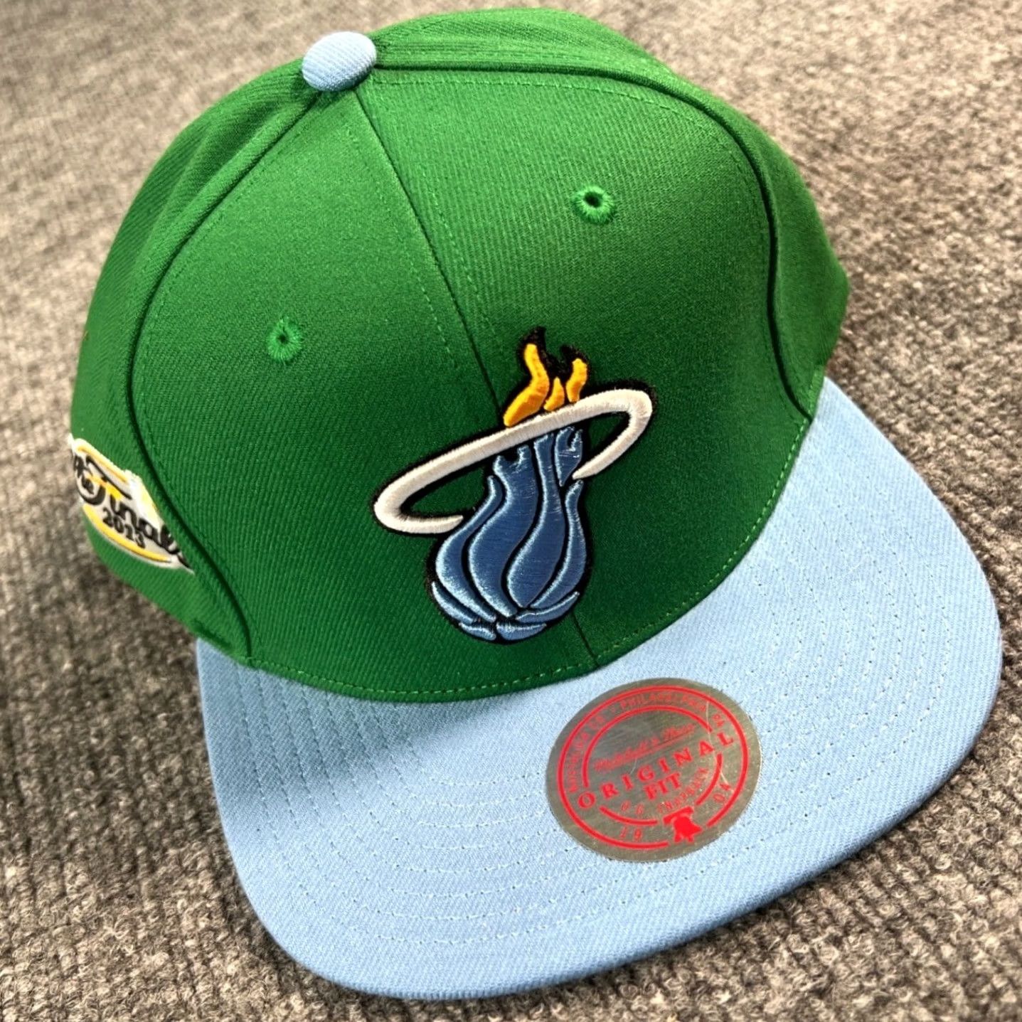 Mitchell & Ness Mitchell & Ness Miami Heat Snapback Cap Hat Mens OS Green Blue 2013 NBA Finals Size ONE SIZE - 2 Thumbnail