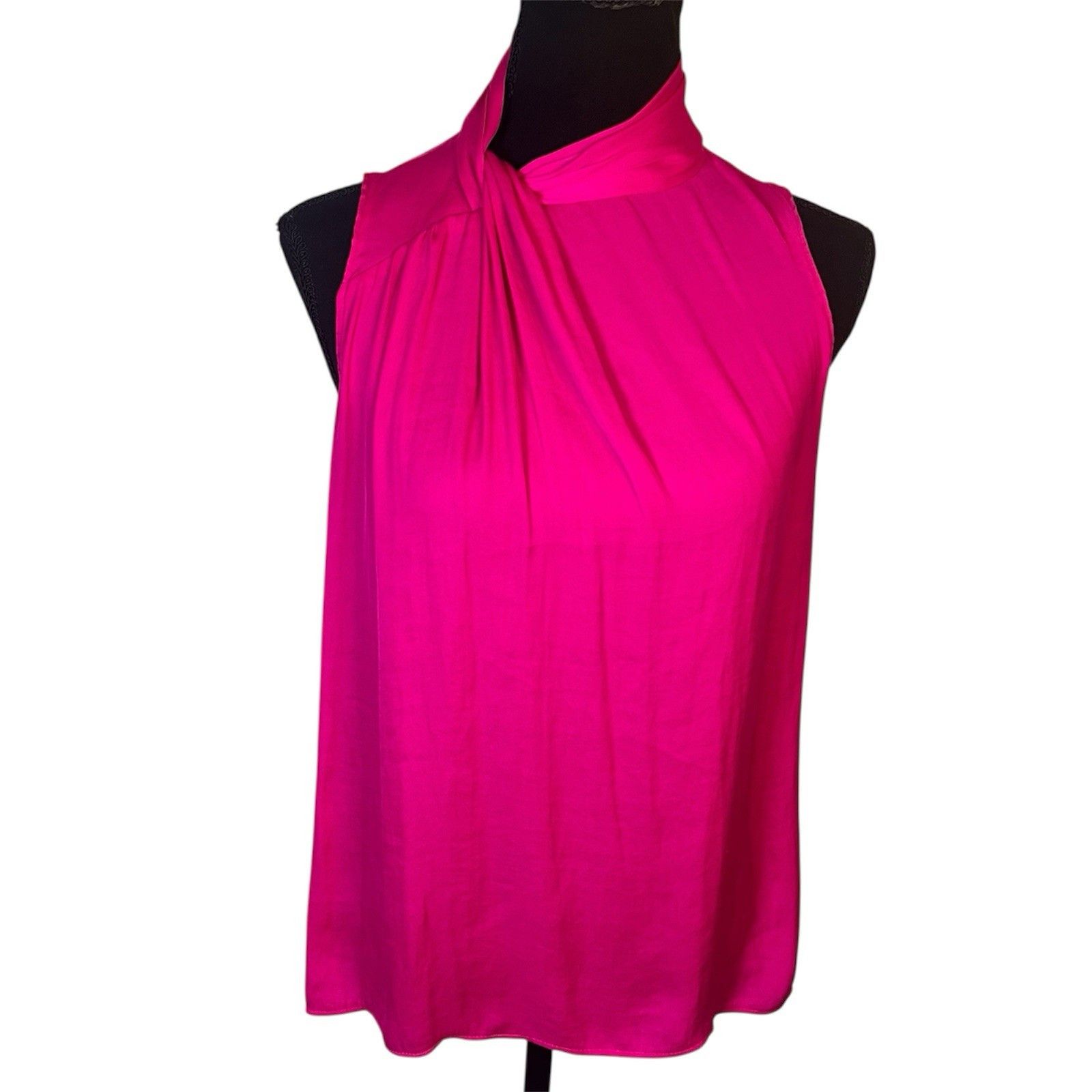 Other Naked Zebra Tank Top Sz S Hot Pink Twisted High Neck Barbie Size S / US 4 / IT 40 - 1 Thumbnail
