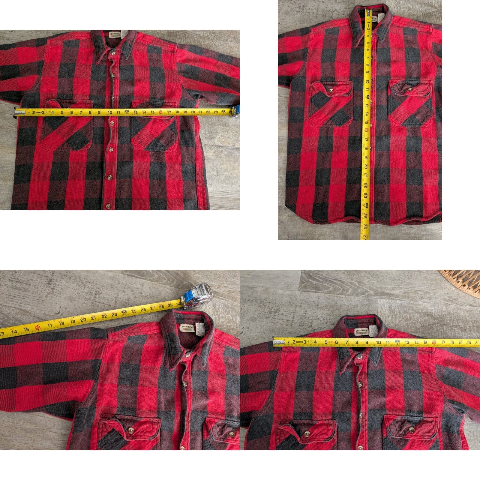 Vintage VINTAGE Five Brother Shirt Mens M Red Check Flannel Button-Up Heavy Cotton 90s Outdoors USA Size US M / EU 48-50 / 2 - 8 Thumbnail