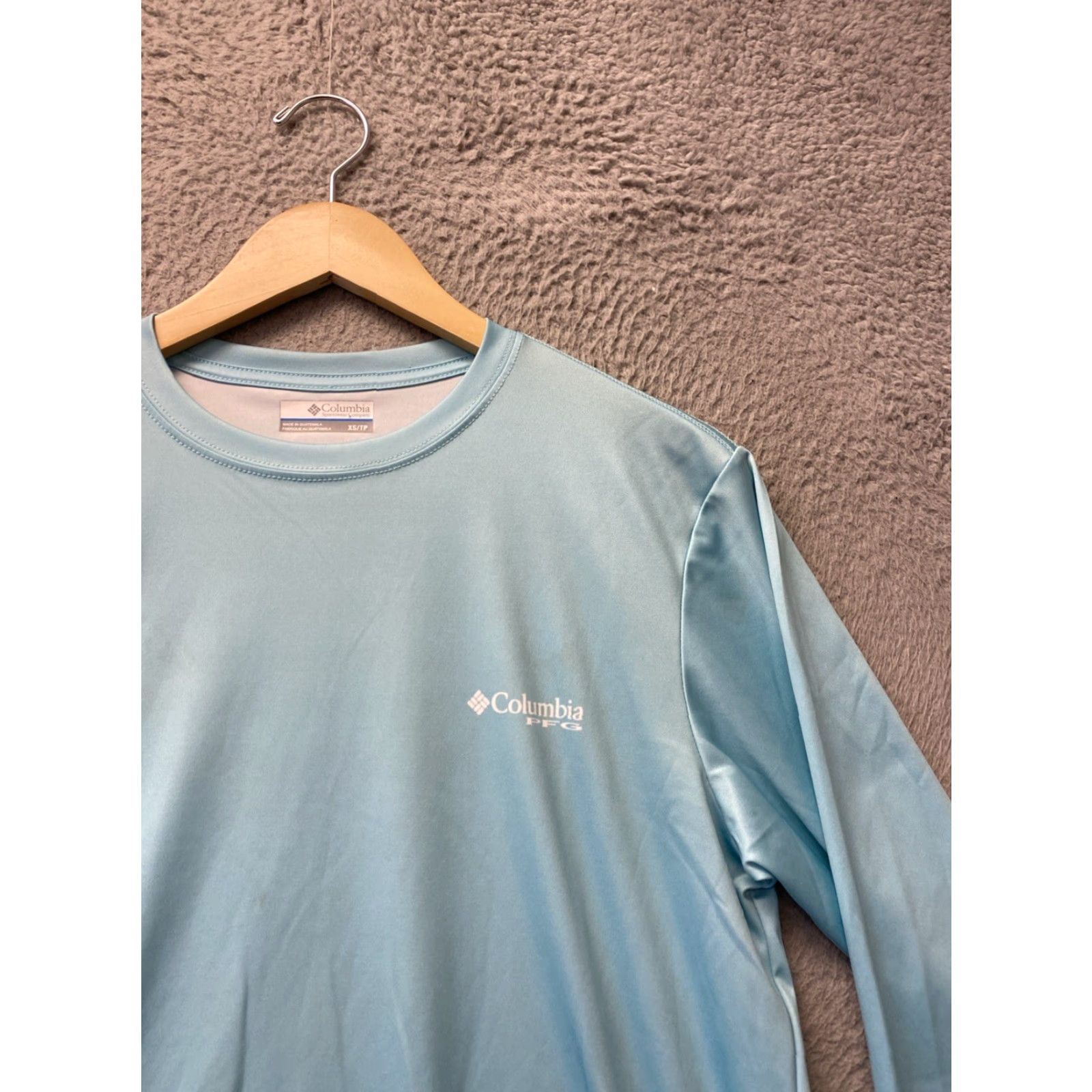 Spell Columbia Logo Spell Out Turquoise Running Sports Shirt Men's L/S Tee XS 141-25 Jewelry? Size US XS / EU 42 / 0 - 2 Thumbnail