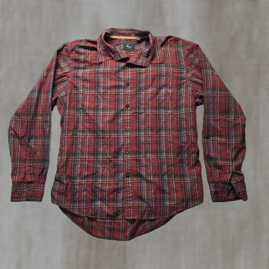 Vintage GH BASS Red Plaid Button Up Long Sleeve Shirt Adult Men's XL Extra Large Size US XL / EU 56 / 4 - 1 Thumbnail