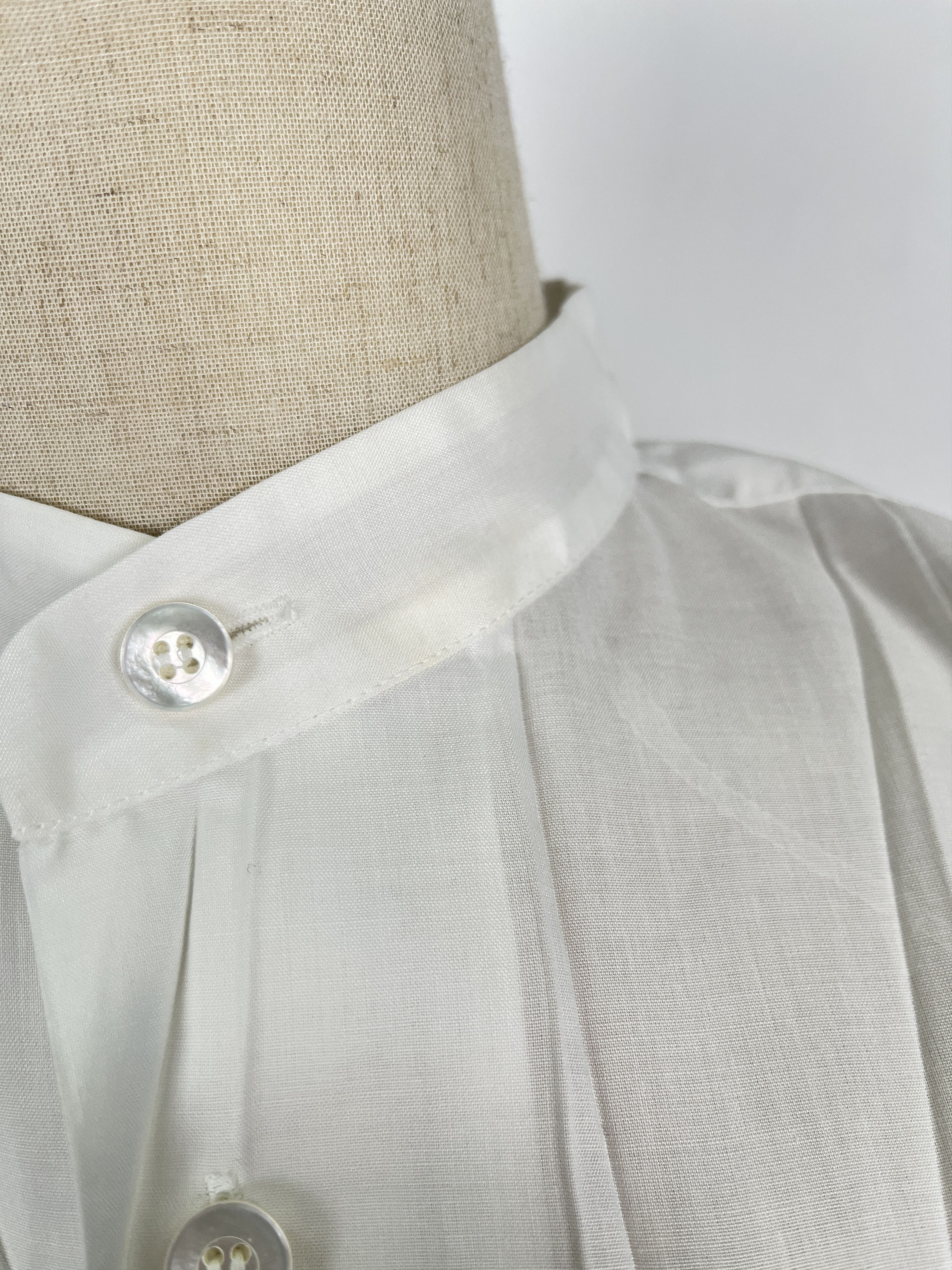 Issey Miyake Issey Miyake Ivory Stand Collar Long Sleeve Shirt Size M / US 6-8 / IT 42-44 - 4 Thumbnail
