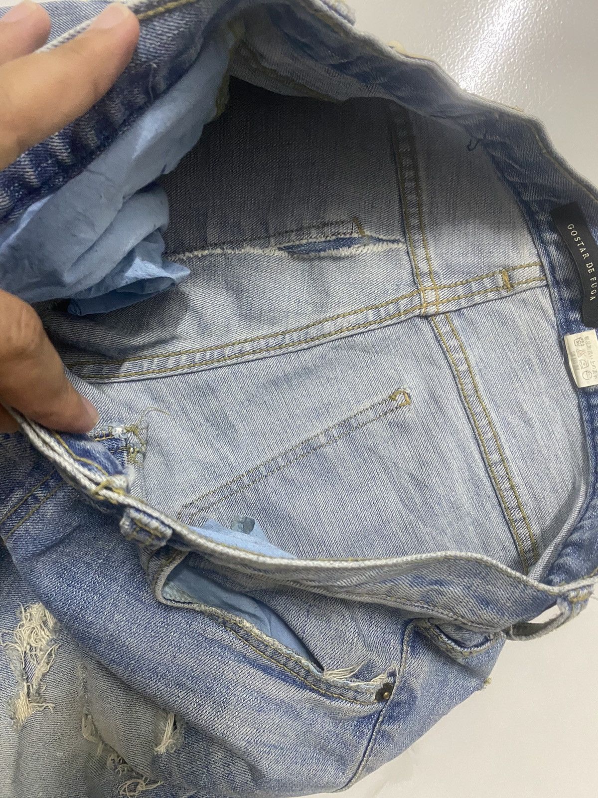 GOSTAR DE FUGA Gostar De Fuga Distressed Blue Denim Size US 29 - 6 Thumbnail