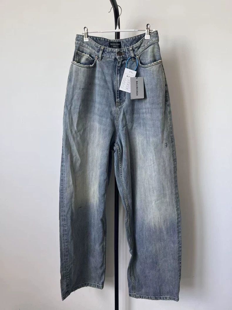 Balenciaga Balenciaga size XS Mud Dyed Old Mid-Rise Straight Leg Jean Size US 27 - 1 Thumbnail