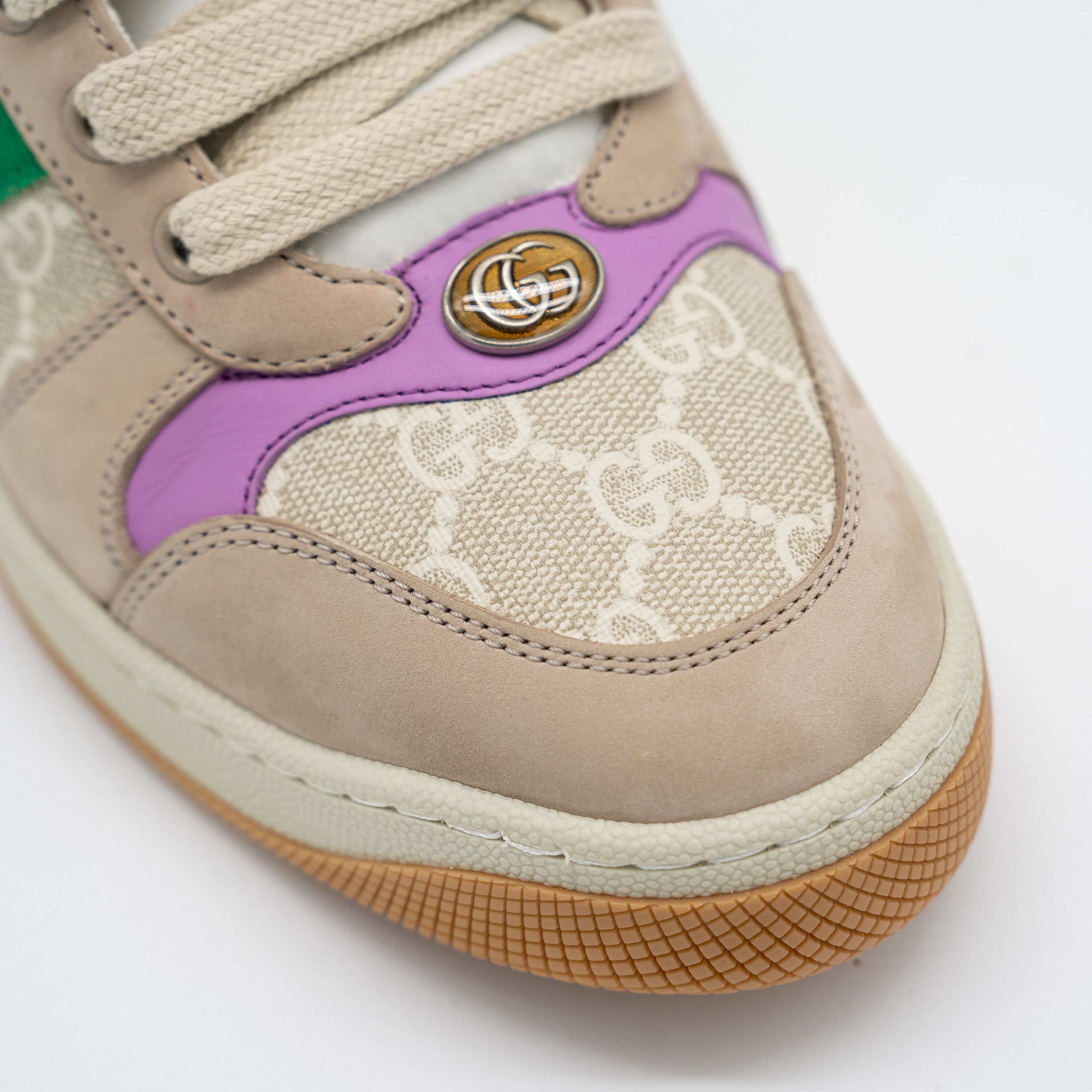 Gucci 10.5us Gucci Screener GG Beige Purple Sneakers Web Canvas Size US 10.5 / IT 40.5 - 7 Thumbnail