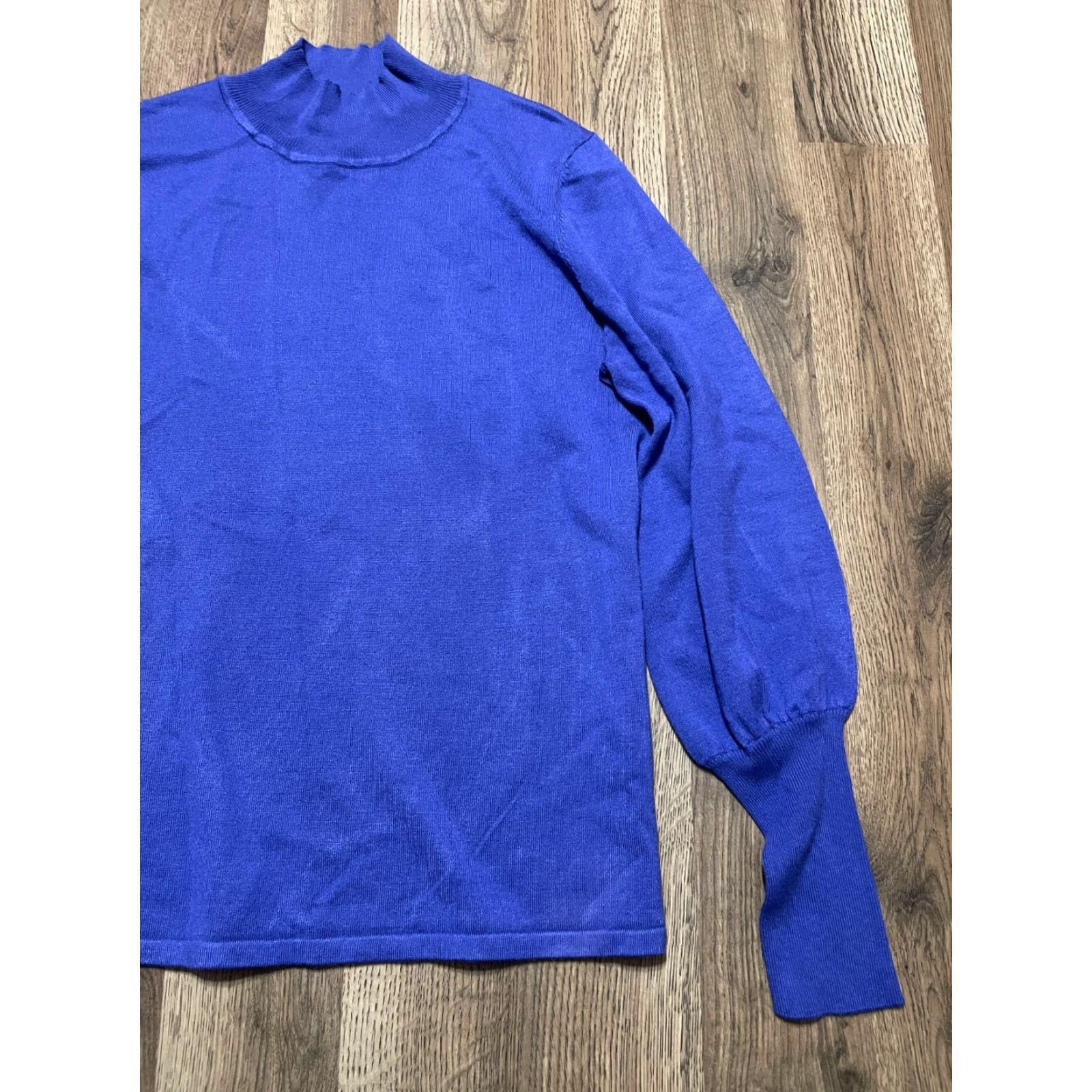 Vintage Erin London Sweater Women’s Large Blue Pullover Mock Neck Casual Knit Pullover London Style Womens Size L Regular Size L / US 10 / IT 46 - 4 Thumbnail