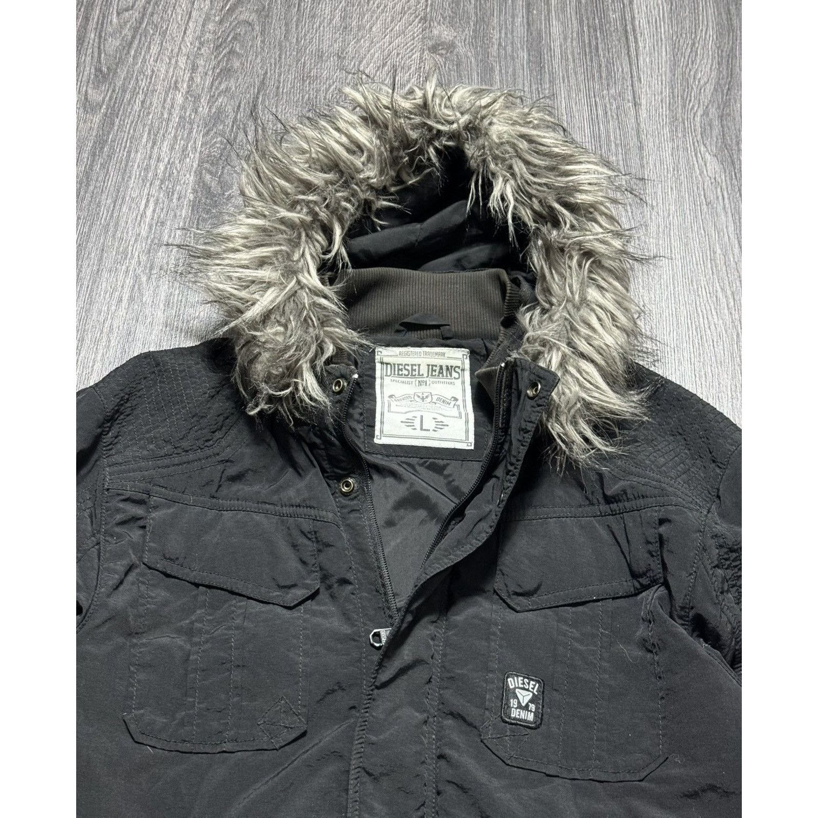 Diesel × Vintage 2000s Diesel Japanese Punk Grunge Fur Jacket LGB If6was9 Size US L / EU 52-54 / 3 - 6 Thumbnail