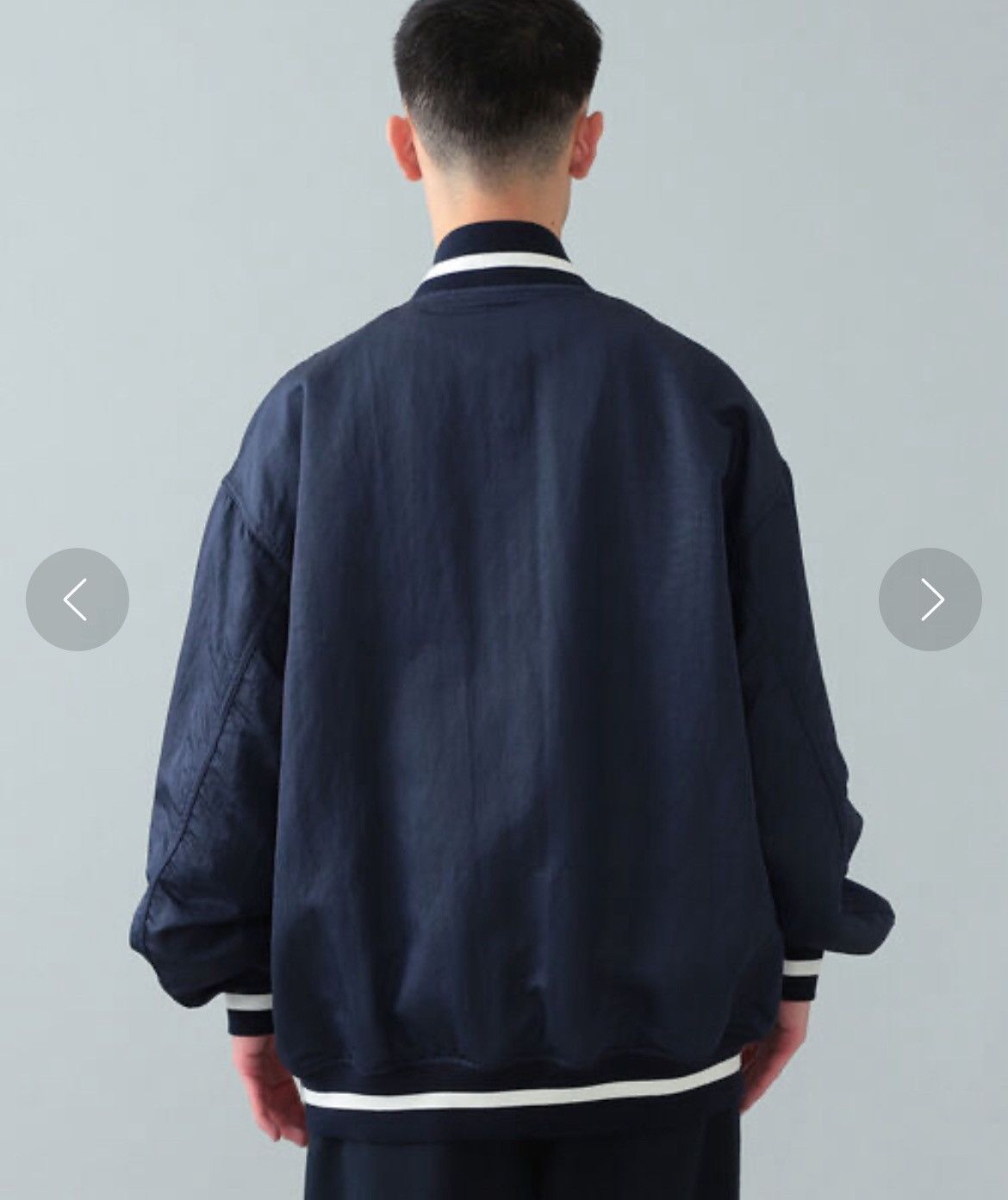 Beams Plus Beams Nylon Satin Award Jacket Navy Size US L / EU 52-54 / 3 - 18 Thumbnail