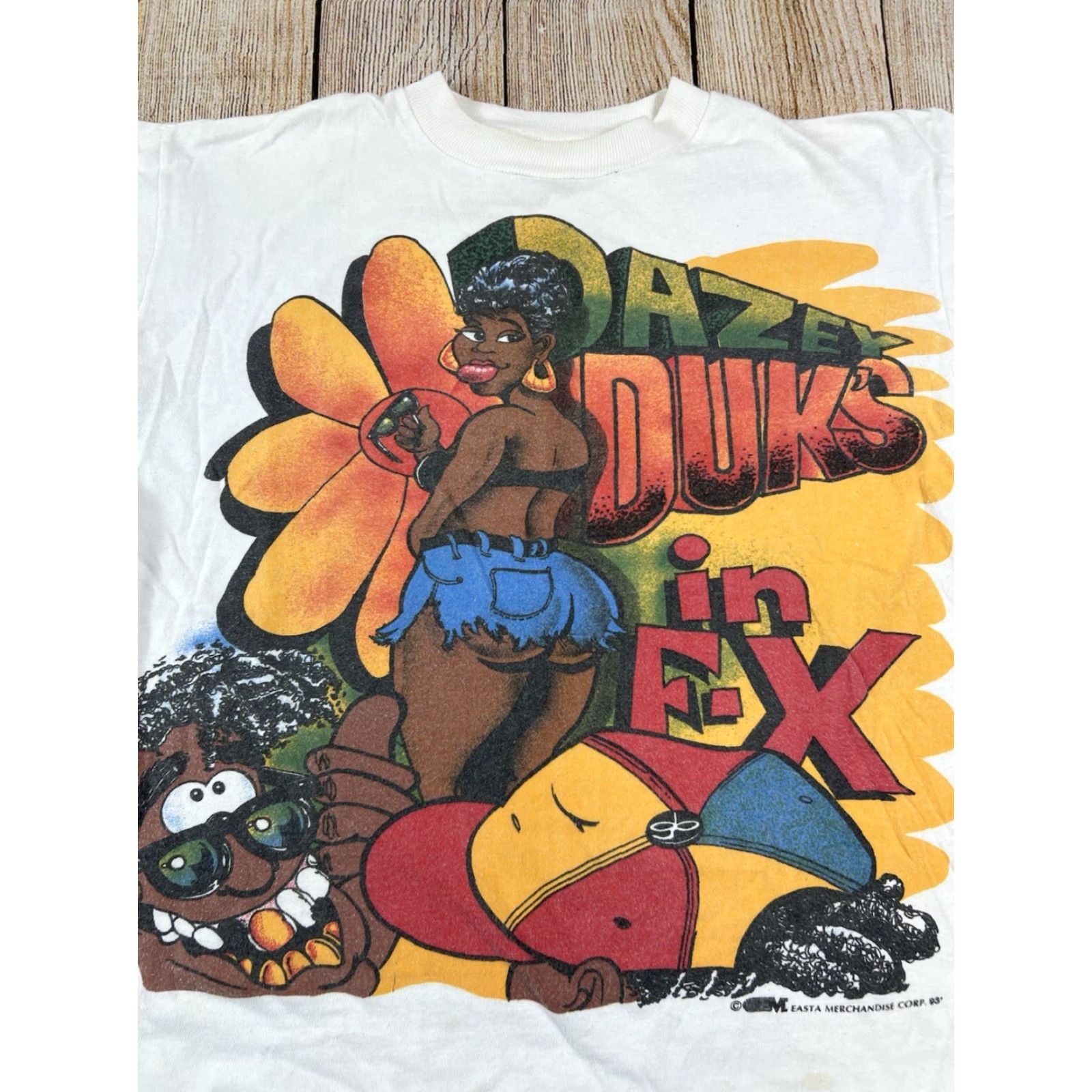 Vintage VINTAGE 90s Dazey Duk's In F-X Duice Rap Hip Hop T Shirt White Medium 1993 Mens Cotton Short Sleeve Crew Neck Graphic Print Size US M / EU 48-50 / 2 - 4 Thumbnail