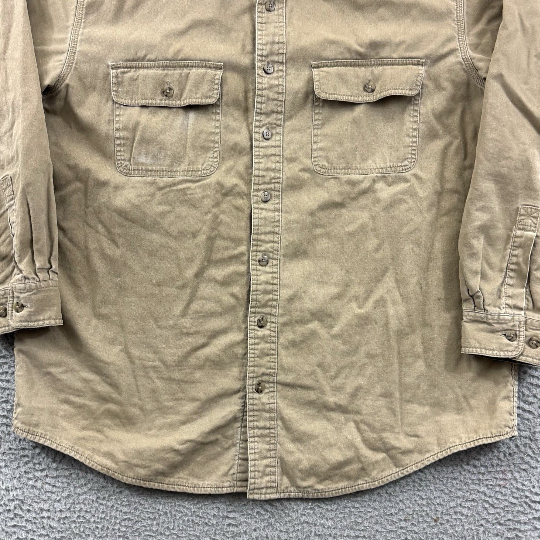 Vintage VINTAGE LL Bean Shirt Mens Large Tan Plaid Lined Denim Shacket Button Workwear Size US L / EU 52-54 / 3 - 2 Thumbnail