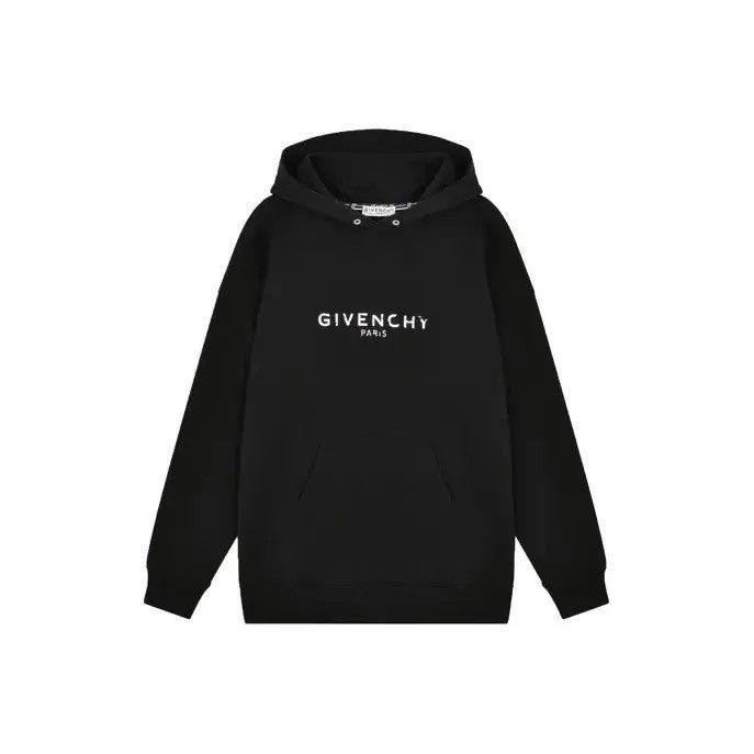 Givenchy Paris Logo Print Black Hoodie For Men