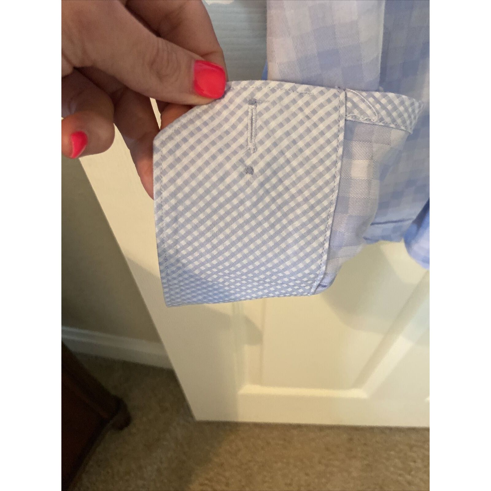 BUGATCHI Bugatchi Shaped Fit Long Sleeve Button Down Shirt, Blue, L Size US L / EU 52-54 / 3 - 2 Thumbnail