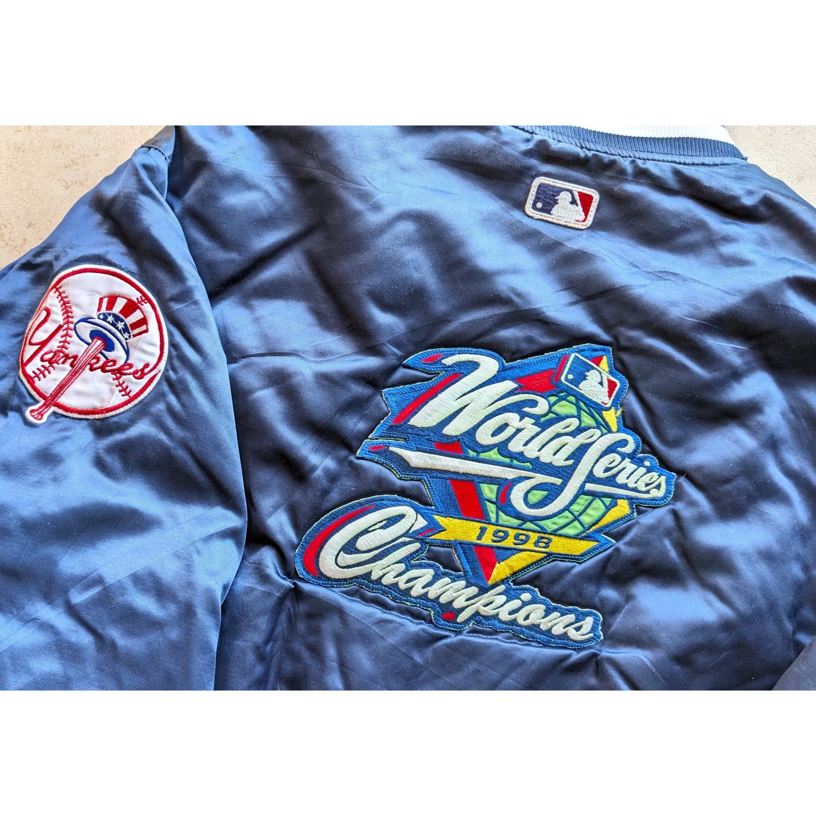 MLB NY Yankees 1998 World Series STARTER satin bomber L navy vtg Size US L / EU 52-54 / 3 - 1 Thumbnail