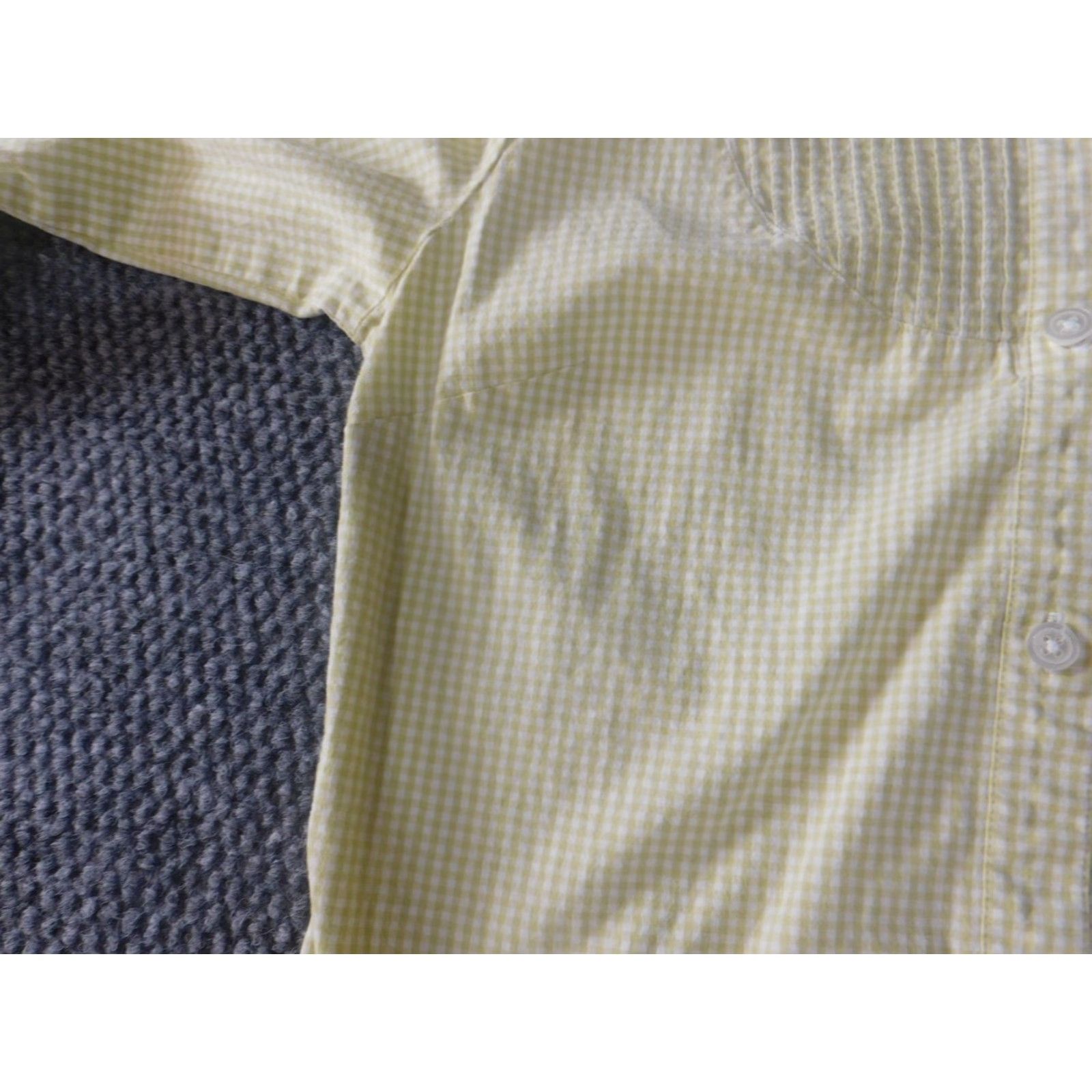 Talbots Talbots Womens Button-Up Plaid Blouse PM Petites Yellow Henley Sleeveless Rayon Casual Women Size M / US 6-8 / IT 42-44 - 7 Thumbnail