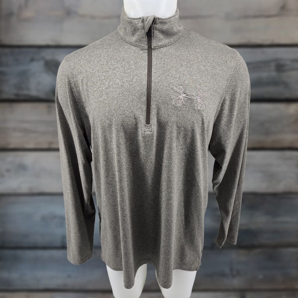 Under Armour Under Armour Mens XL Gray Camo HeatGear Loose Long Sleeve Logo 1/4 Zip Shirt Size US XL / EU 56 / 4 - 1 Thumbnail