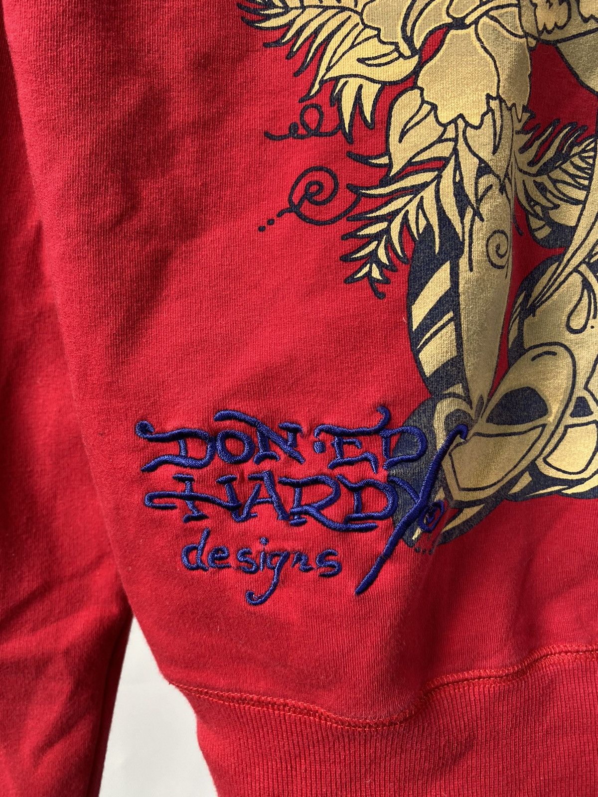Ed Hardy 🔥Ed Hardy Gothic Tribal Avant Garde Red Hoodie Small wom Size S / US 4 / IT 40 - 11 Thumbnail