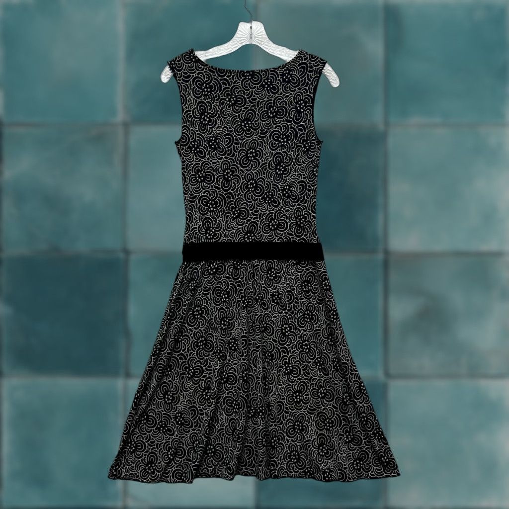 Vintage VINTAGE Y2K Max Studio Dress Small Black Pattern Slinky Stretch Corpcore Office Size S / US 4 / IT 40 - 1 Thumbnail