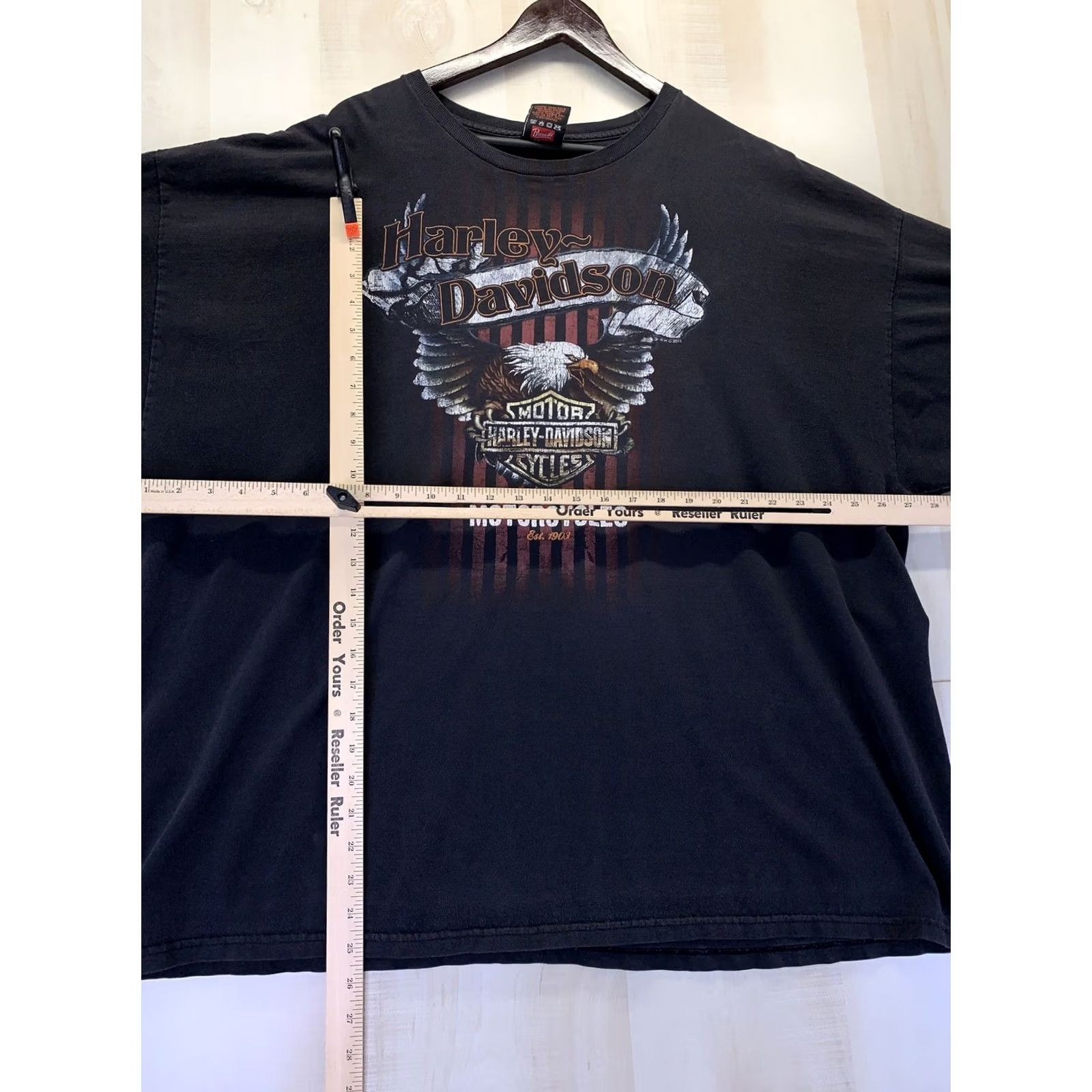 Harley Davidson VINTAGE Harley-Davidson 3D Art Distressed Eagle Graphic T Shirt Mens Sz 3XL-Detroit Black Cotton Logo Print Shirt Mens 3XL Size US XXL / EU 58 / 5 - 5 Thumbnail