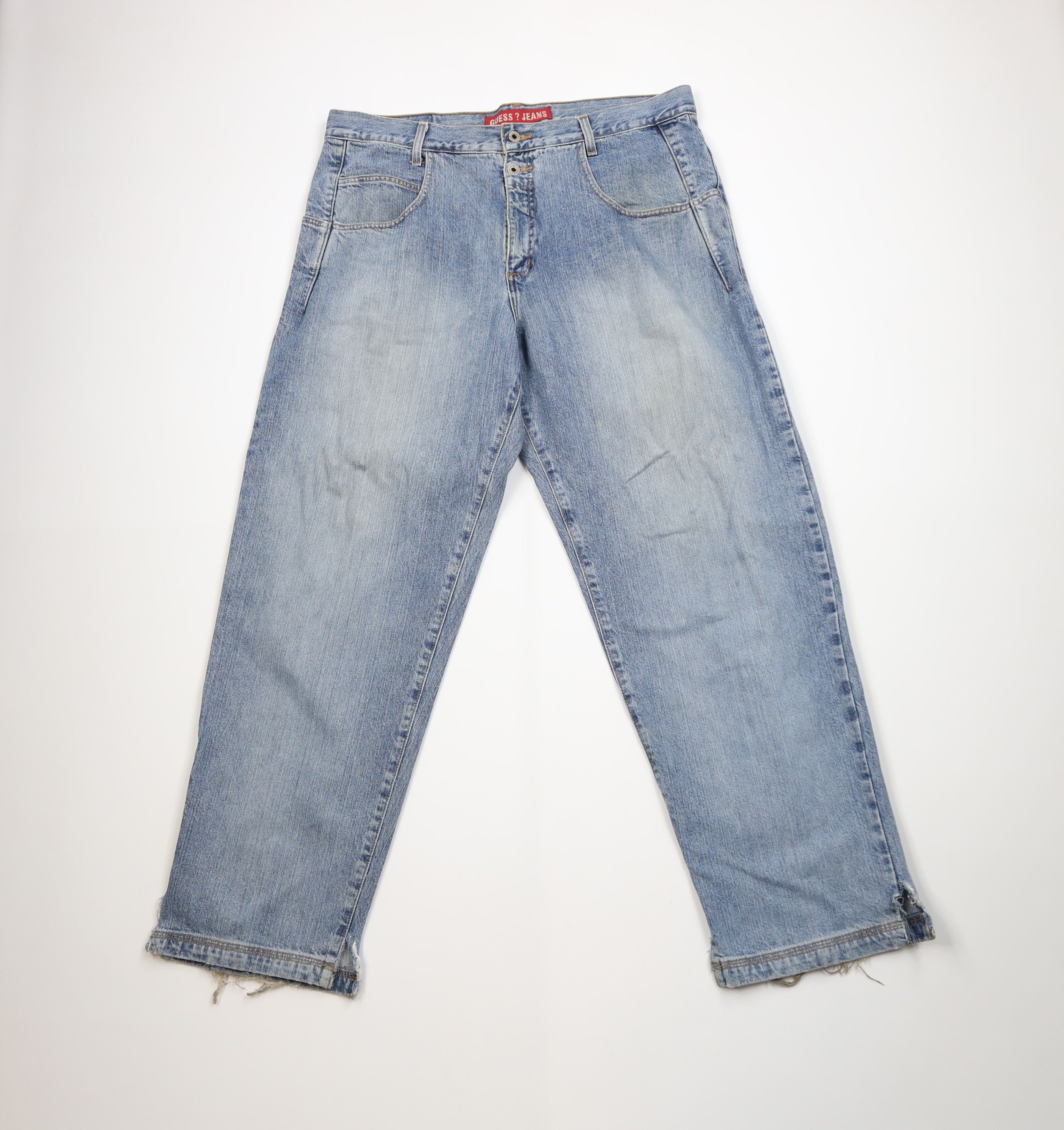 Guess Vintage 90s Guess Baggy Fit Wide Leg Denim Jeans Blue Size US 38 / EU 54 - 1 Thumbnail