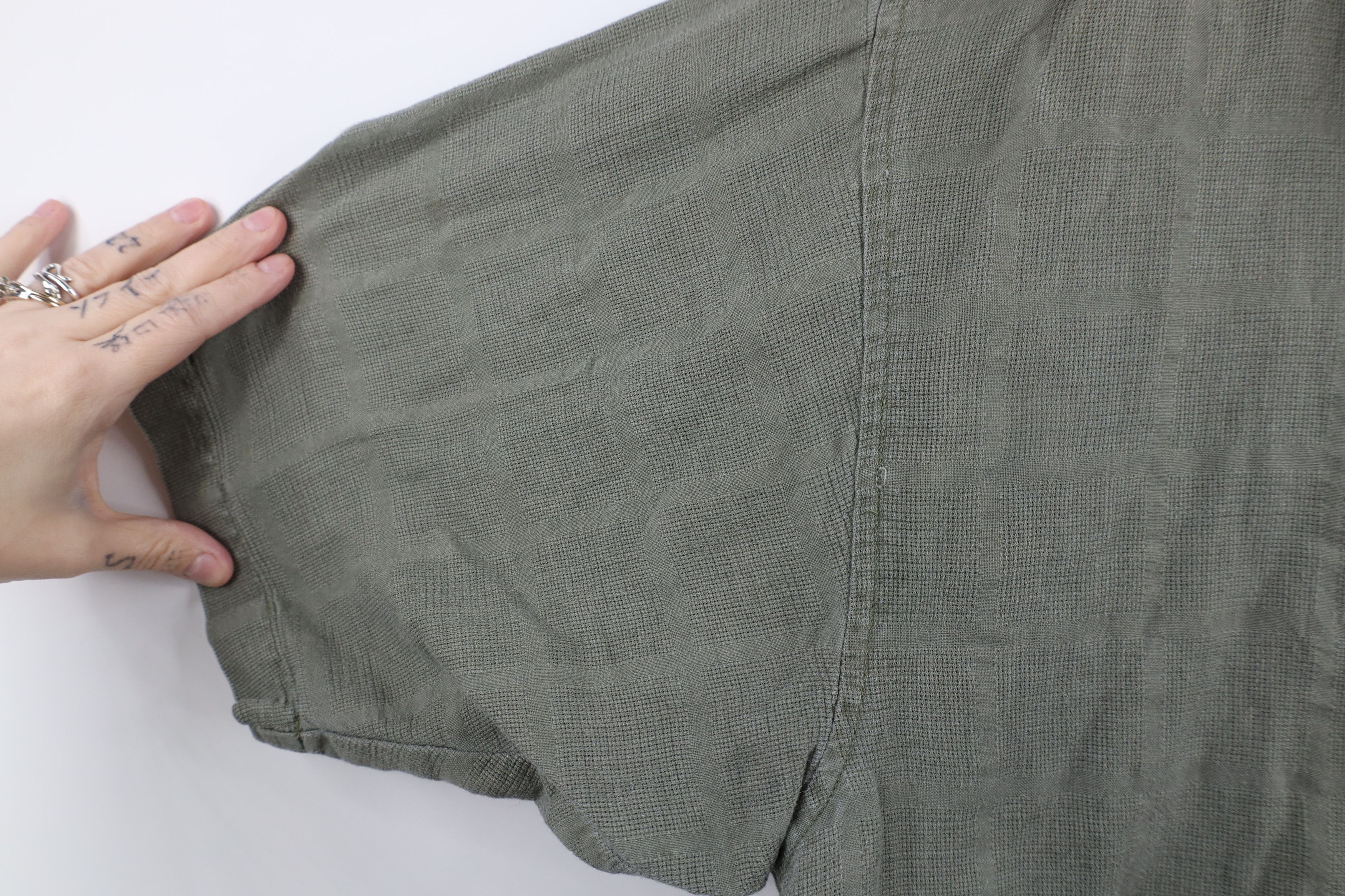 Vintage Vintage 90s Streetwear Weave Collared Button Shirt Green Size US XL / EU 56 / 4 - 6 Thumbnail