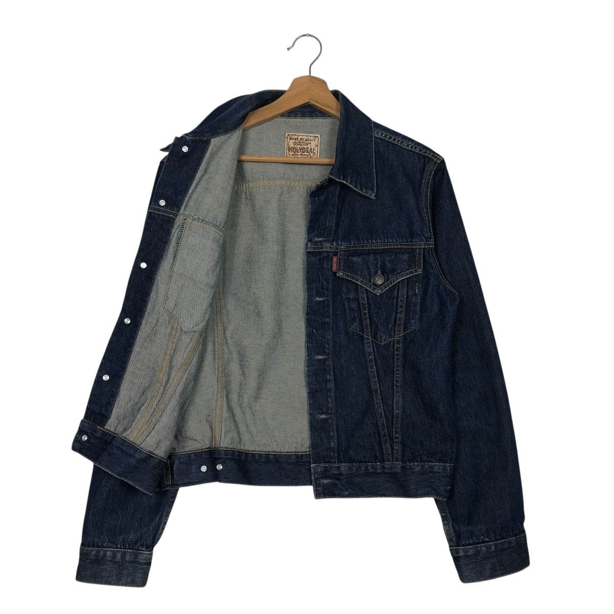 Hysteric Glamour 🔥VINTAGE TRUCKER DENIM JACKET HOLYDEAL CAFE RACER STYLE Size US L / EU 52-54 / 3 - 13 Thumbnail