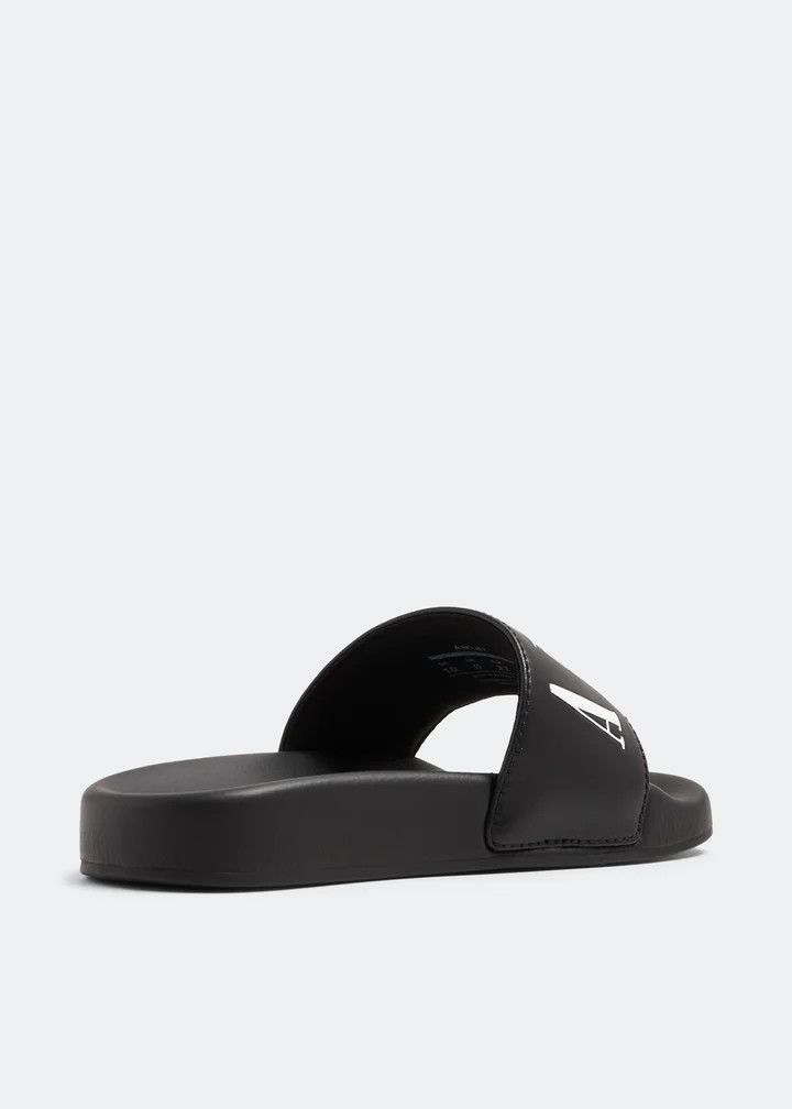 Amiri o1mle0426 Logo Pool Slides Slippers in Black Size US 13 / EU 46 - 3 Thumbnail