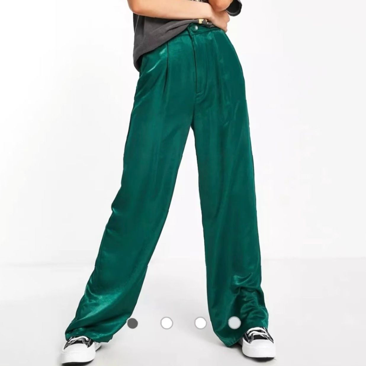 Vintage MAAC London Blue Satin Wide-Leg Trousers Pants Blue M Women Regular Size Satin Pants Wide-Leg London 50% viscose 50% Cotton Size 32" / US 10 / IT 46 - 5 Thumbnail