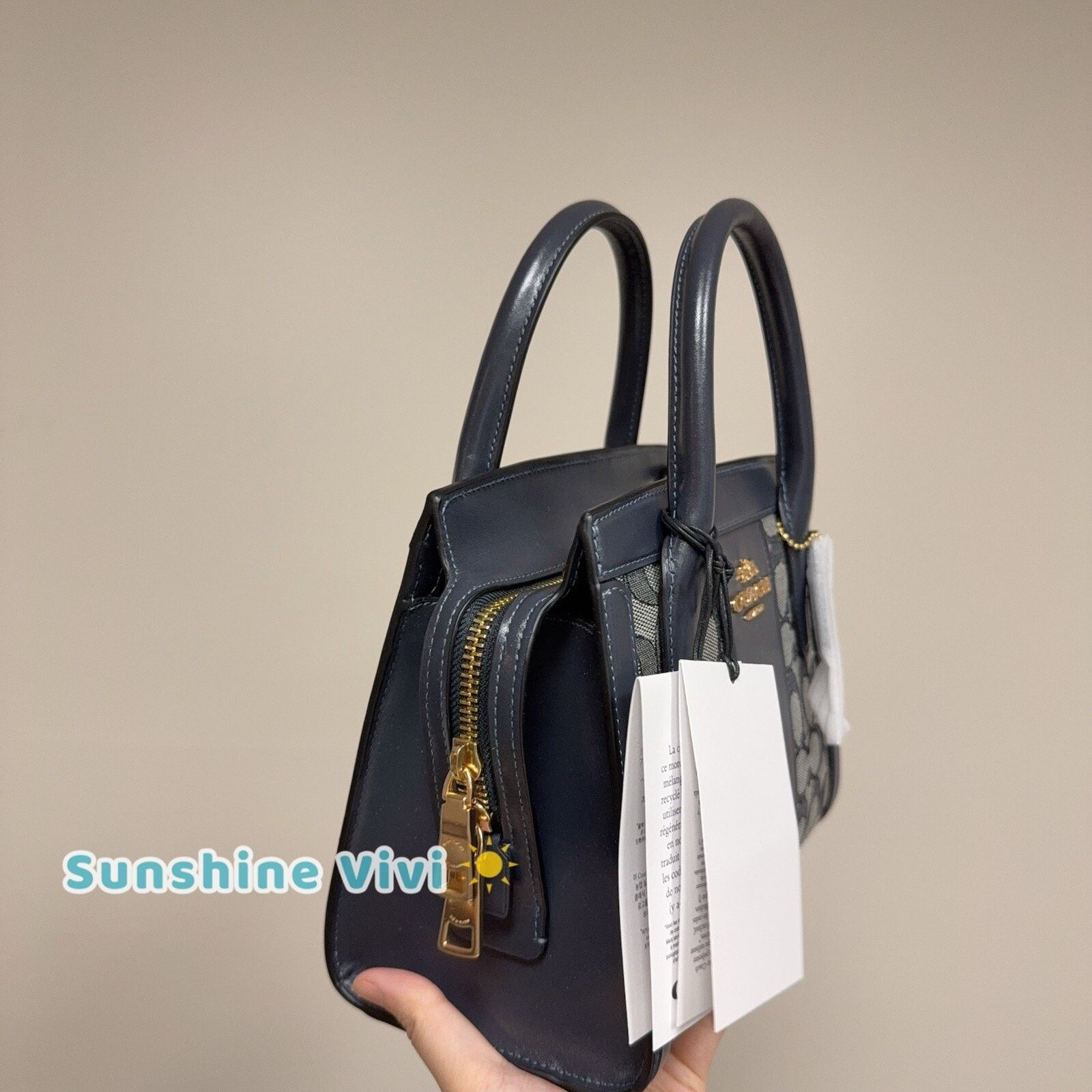 Coach NWT Coach Andrea Carryall Bag Signature Navy/Midnight CT766 Size ONE SIZE - 13 Thumbnail