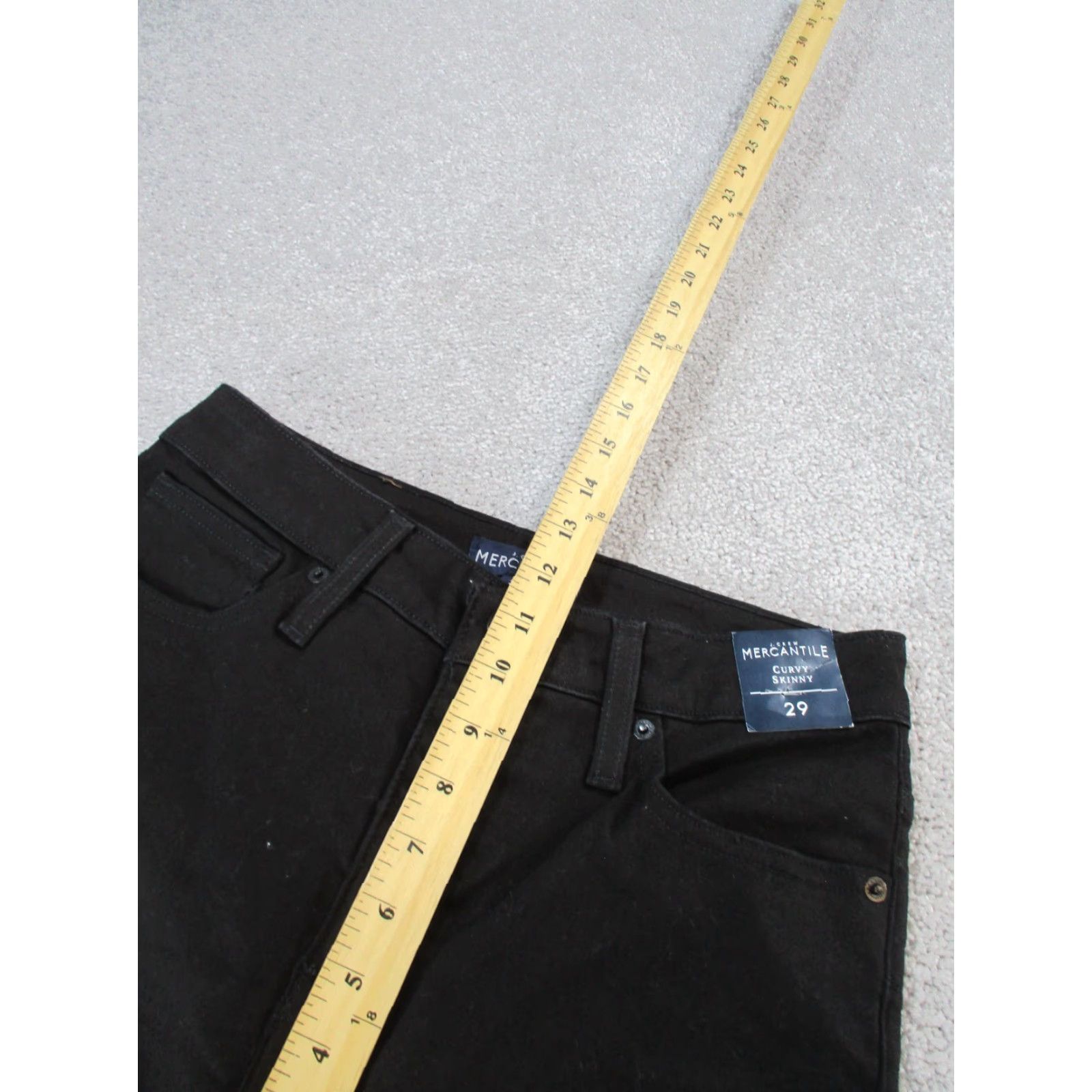 J.Crew VINTAGE J.CREW Mercantile Jeans Womens 29 Curvy Skinny Black Denim NEW Size 29" - 6 Thumbnail