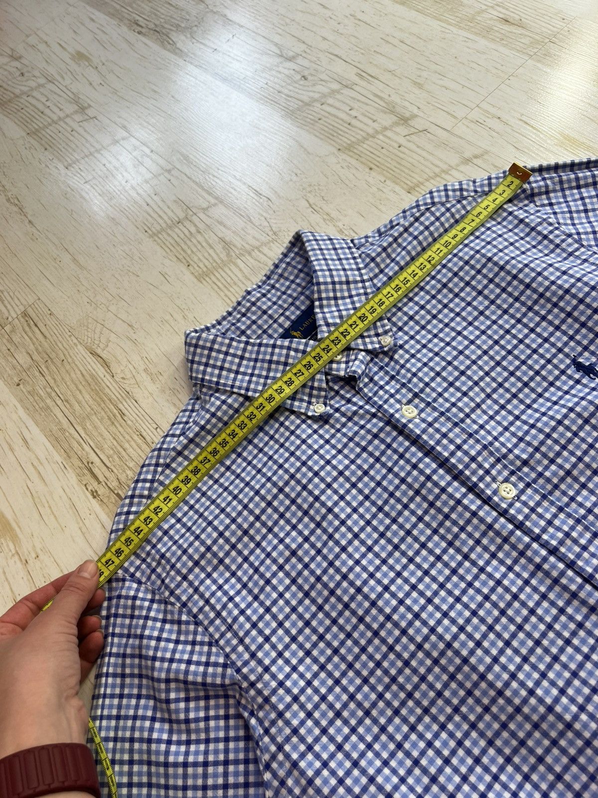 Ralph Lauren Ralph Lauren Slim Fit Stretch Oxford Plaid Shirt Blue Check Size US XL / EU 56 / 4 - 9 Thumbnail
