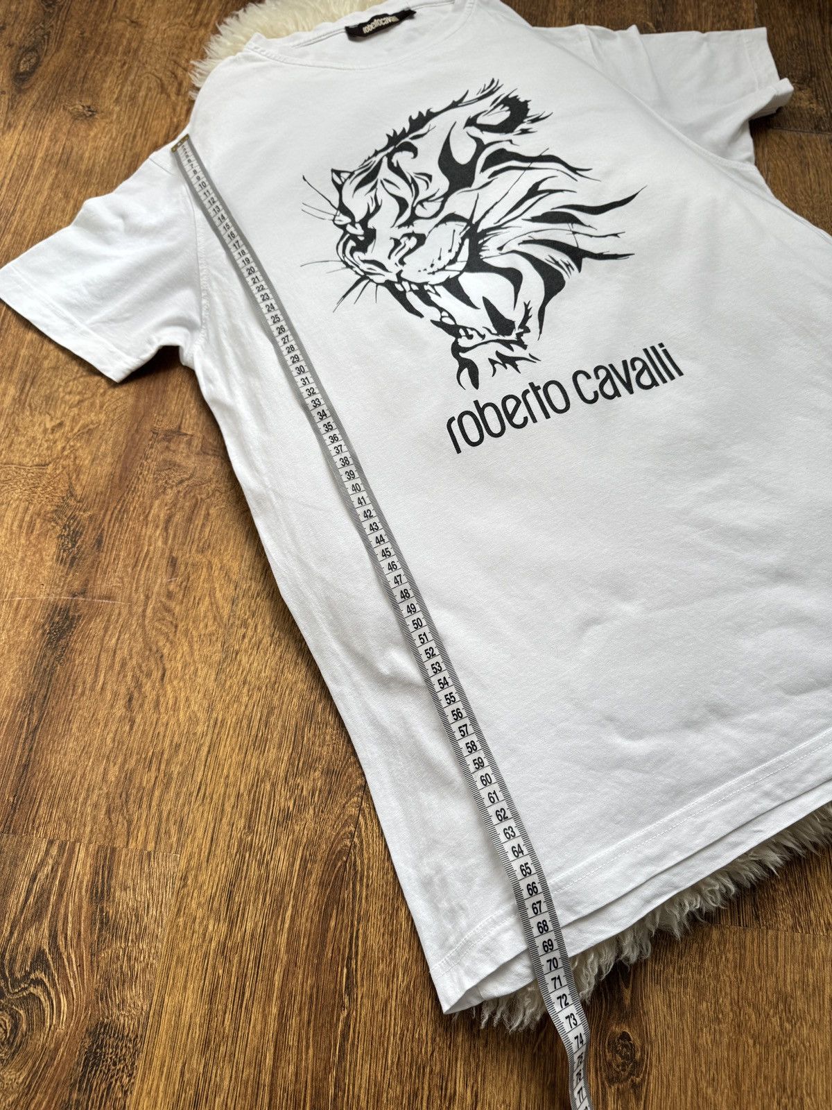 Roberto Cavalli Roberto Cavalli White Embellished Lion Crewneck T-Shirt Size US XXL / EU 58 / 5 - 8 Thumbnail
