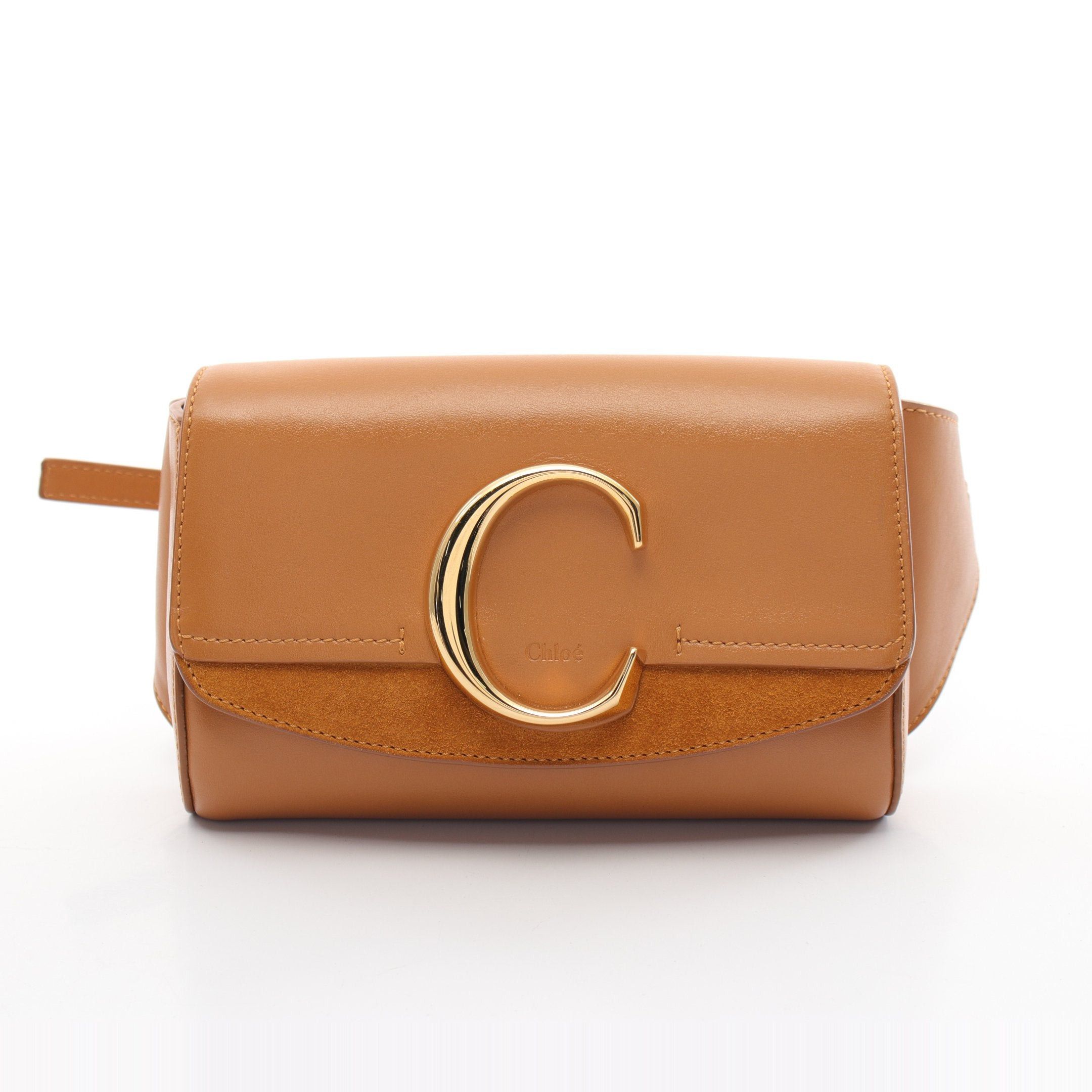 Chloe Chloe C Sea Body Bag Leather Suede Light Brown Size ONE SIZE - 1 Thumbnail