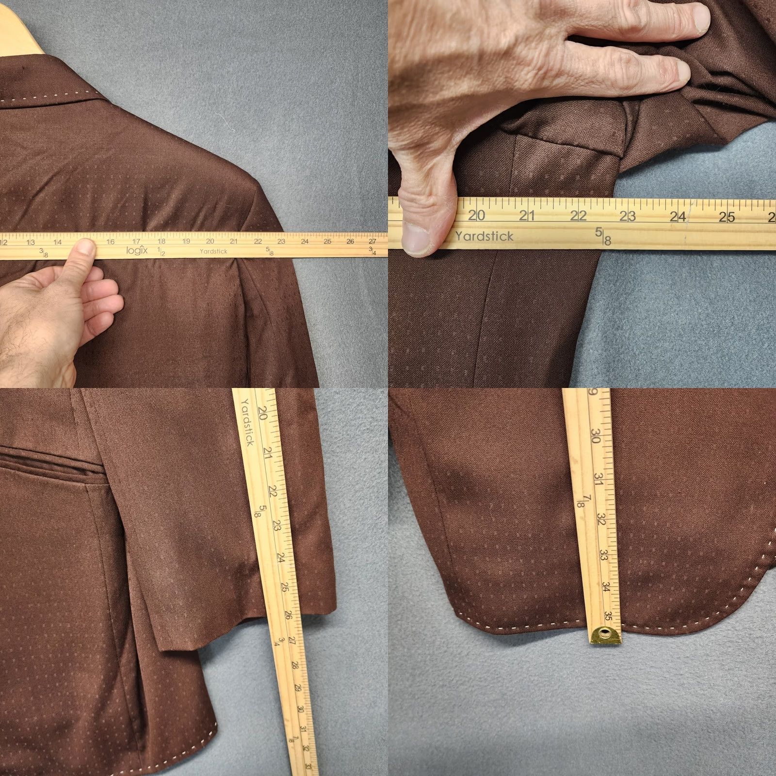 CHOCOOLATE VINTAGE J. Anthony Brown Blazer Jacket Sport Coat 42 Long Chocolate Western Blazer Men Mens Size 42R - 8 Thumbnail