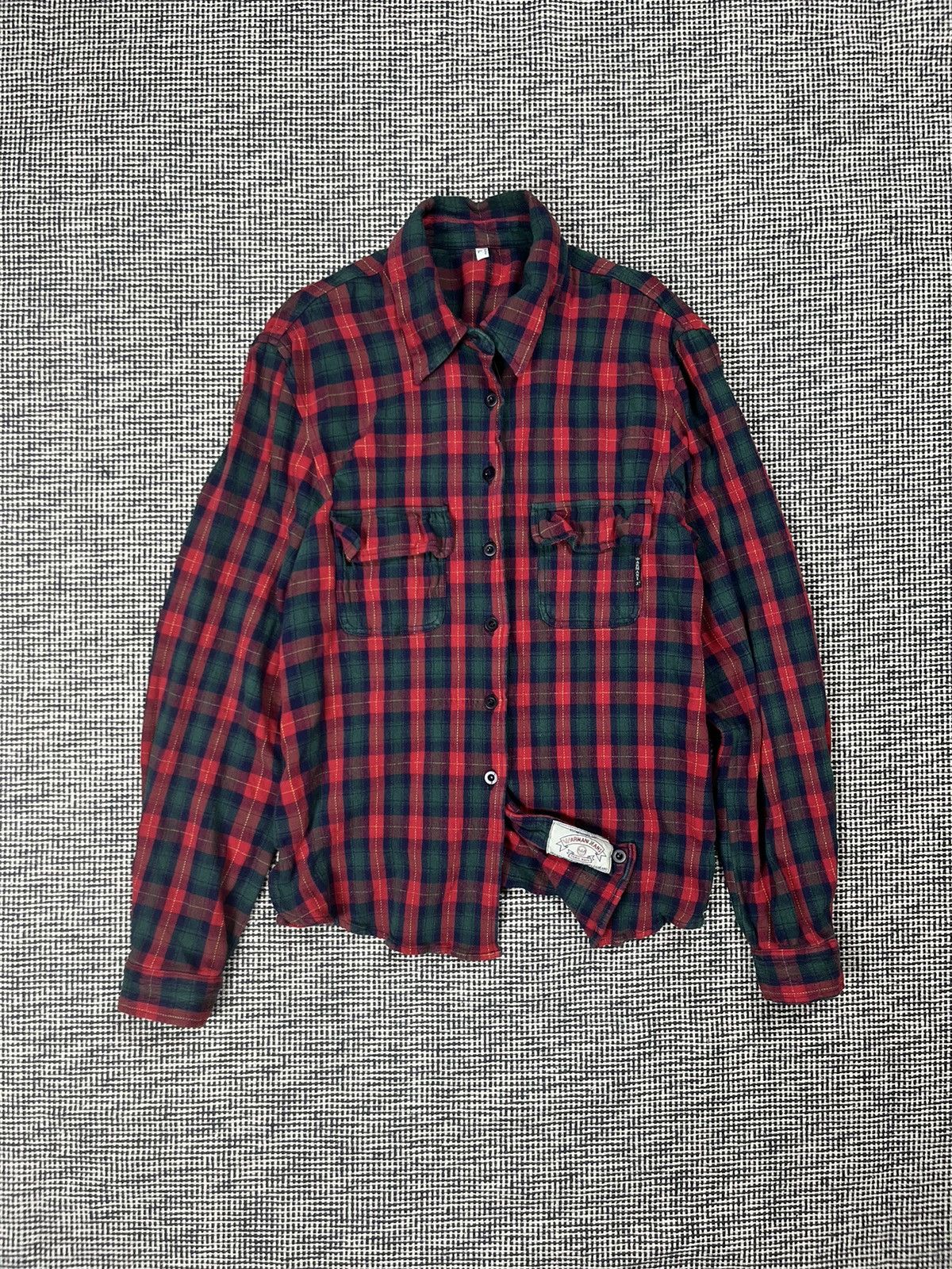 Armani × Giorgio Armani × Vintage vintage 80s/90s Armani jeans tartan plaid button up shirt Size L / US 10 / IT 46 - 1 Thumbnail