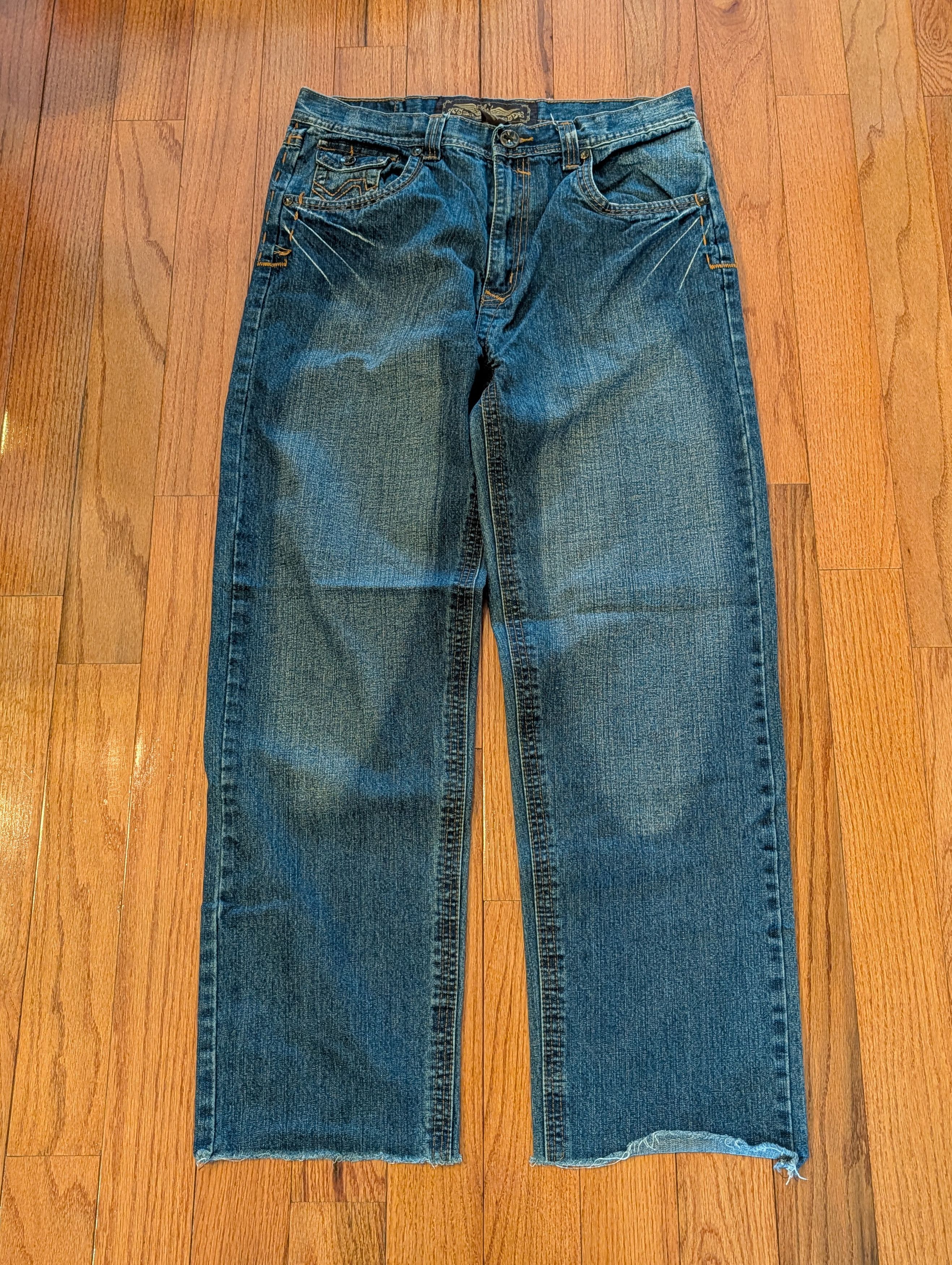 Southpole Konvict Muzik Baggy Jeans Y2K Akon Embroidered Denim 36x34 Size US 36 / EU 52 - 5 Thumbnail