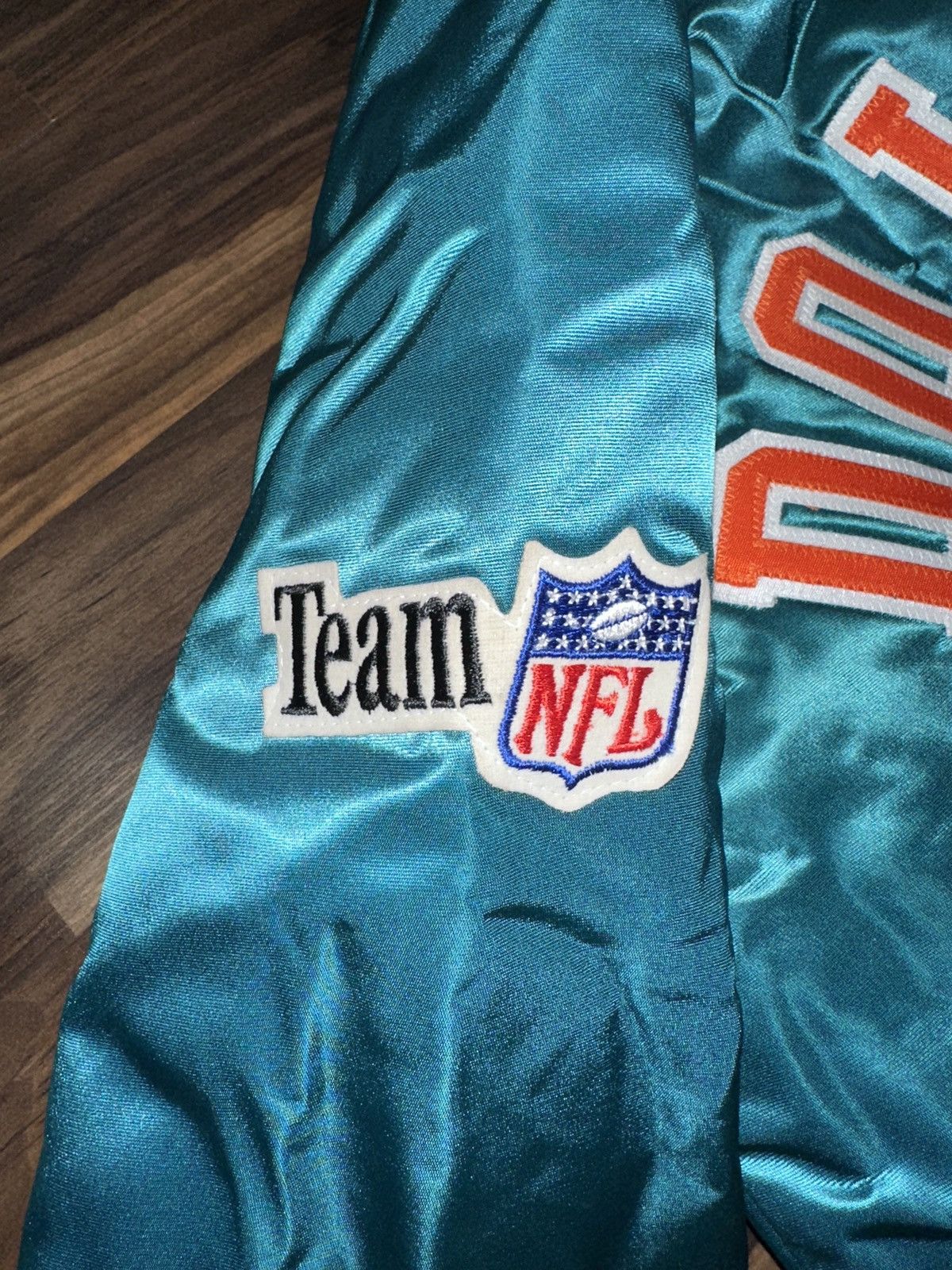 NFL × Vintage Vtg 80s 90s CHALKLINE Miami Dolphins Satin Team Jacket L Size US L / EU 52-54 / 3 - 9 Thumbnail