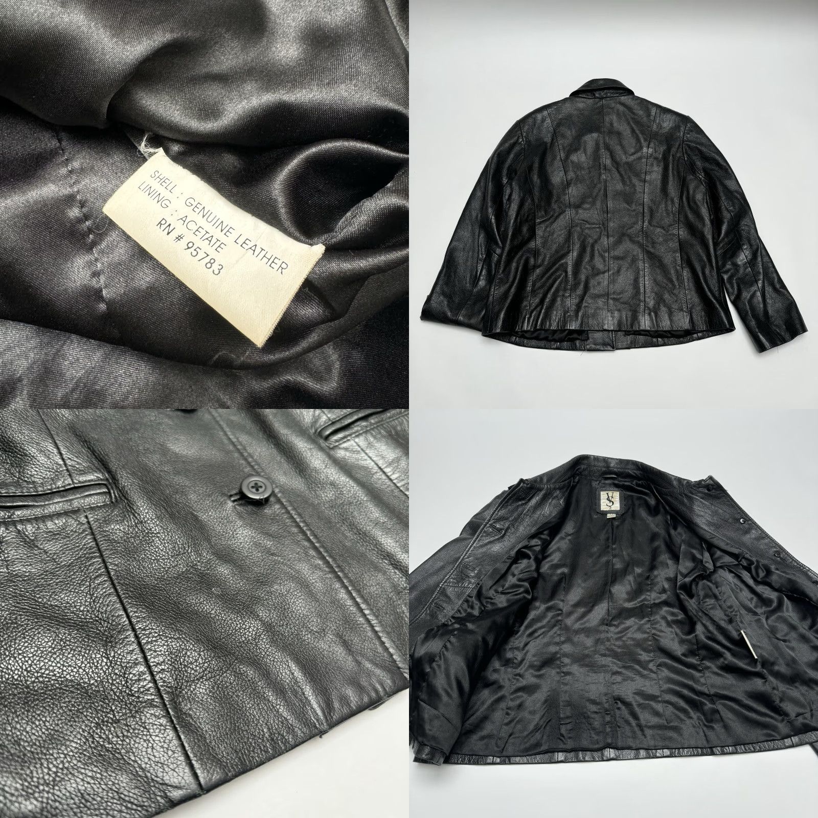 Victoria's Secret VINTAGE Y2K VS2 Victoria's Secret Leather Jacket Women Large Black Collared Button Long Sleeve Jacket Size L / US 10 / IT 46 - 8 Thumbnail