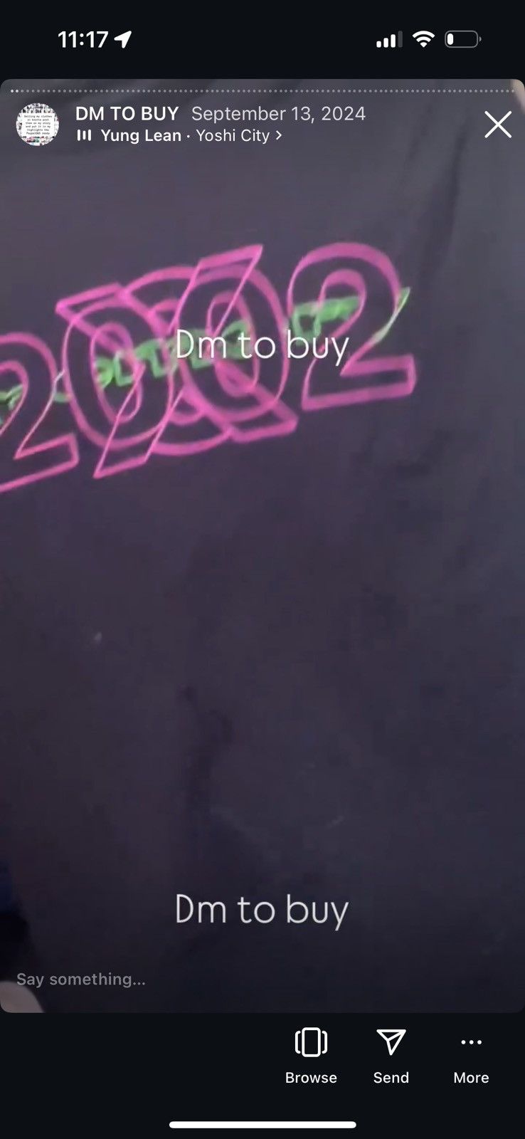 Drain Gang × Sad Boys × Yung Lean 2017 UNKNOWN MEMORY 2002 MAGENTA SLiME GREEN YUNG LEAN GEAR Size US M / EU 48-50 / 2 - 1 Thumbnail