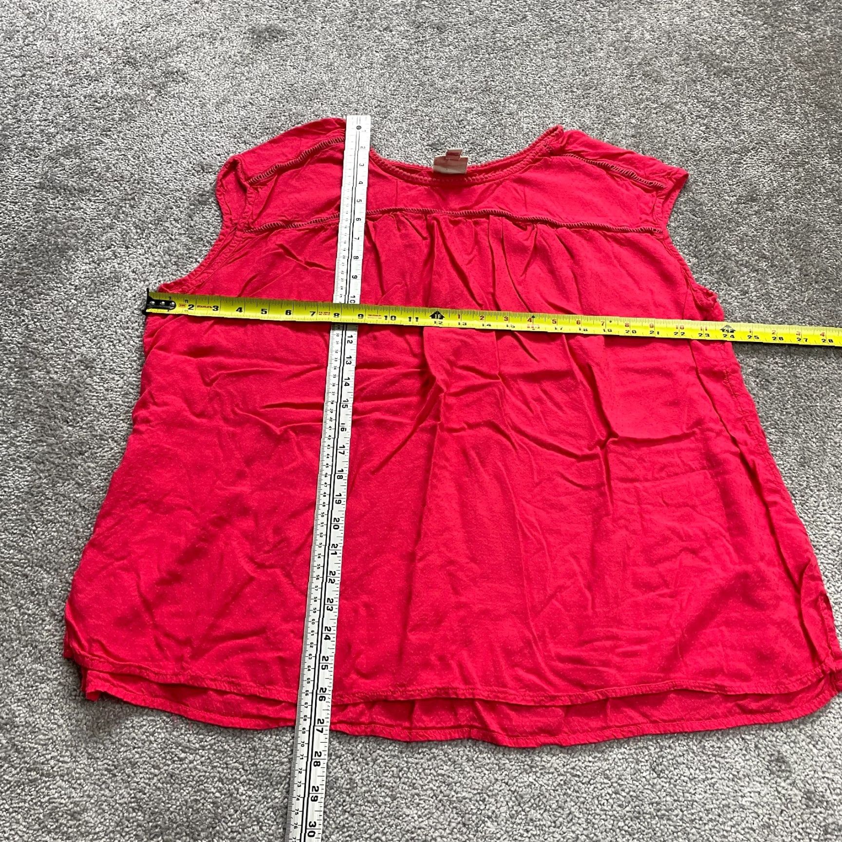 Vintage St. John's Bay Women's XL Sleeveless Blouse Red Rayon Casual Relaxed Fit Size XL / US 12-14 / IT 48-50 - 5 Thumbnail