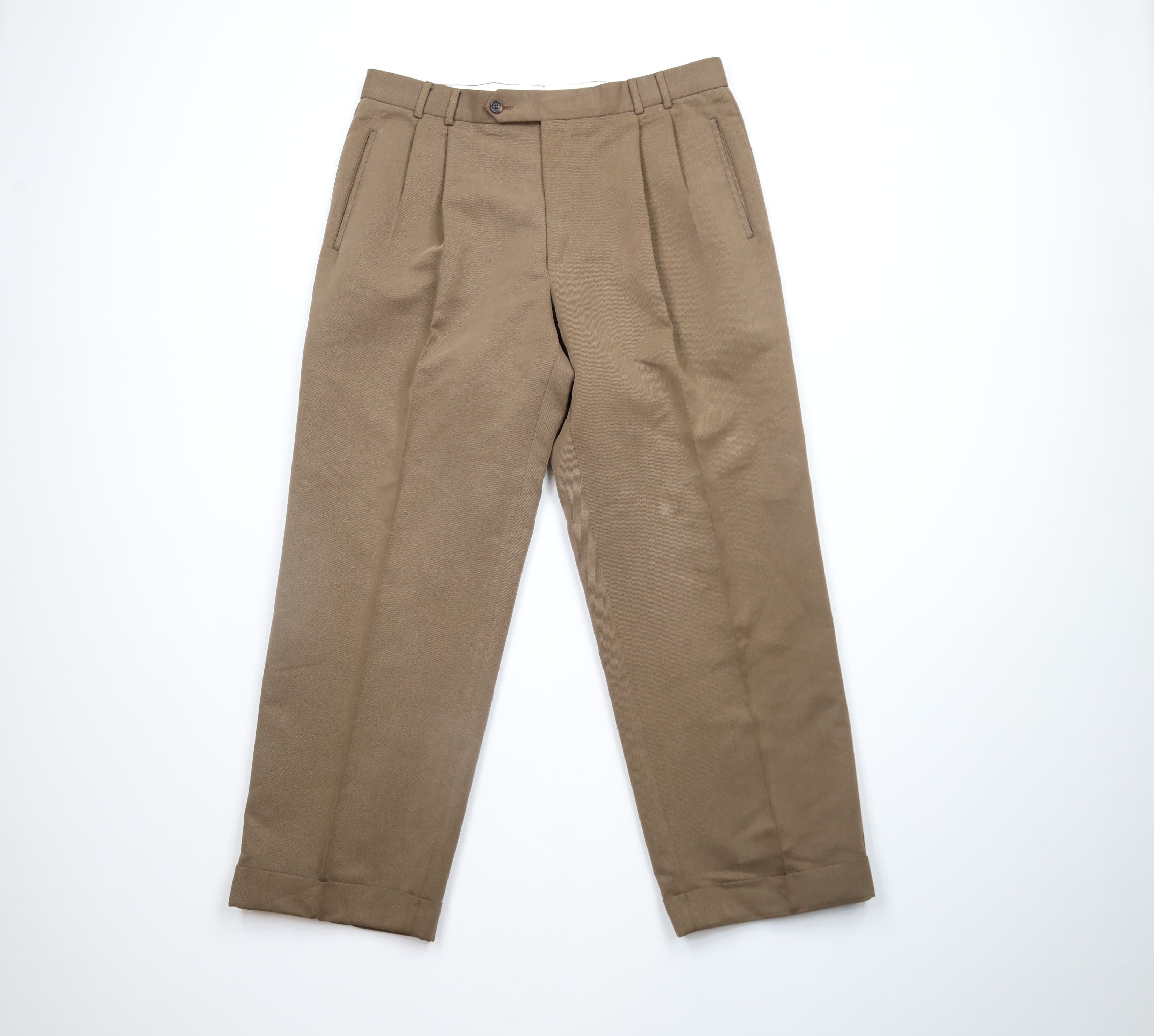 Vintage Vintage 90s Ballin Rayon Microfiber Pleated Wide Leg Pants Size US 36 / EU 52 - 1 Thumbnail