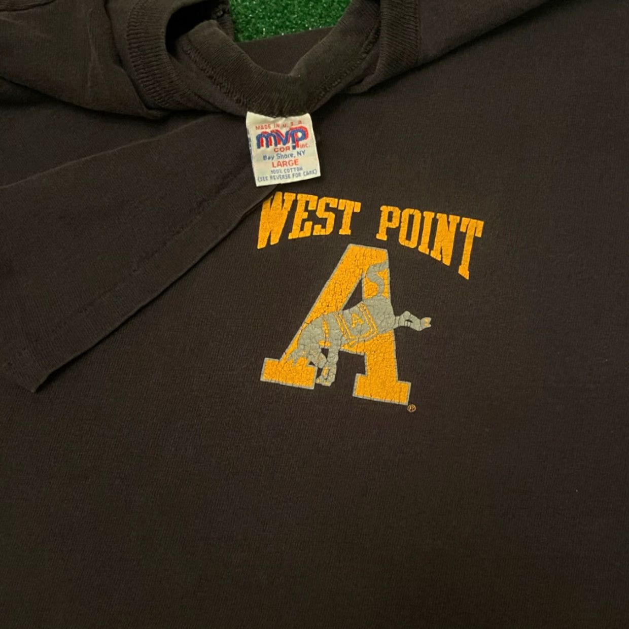 Vintage VINTAGE United States Military Academy West Point A Logo VTG Shirt Mens L Black Short Sleeve 90s Mens Size US L / EU 52-54 / 3 - 2 Thumbnail