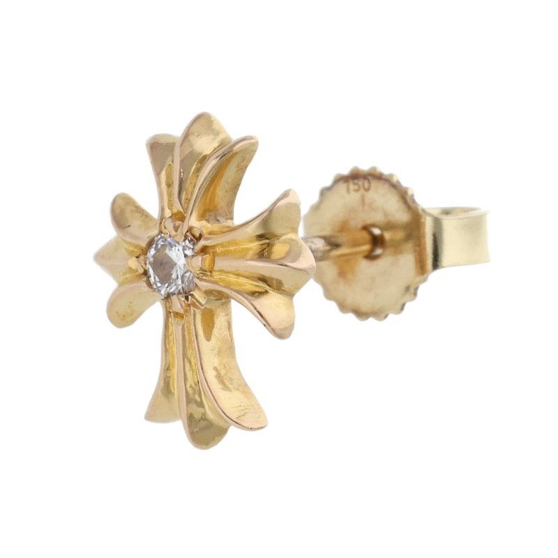 Chrome Hearts Chrome Hearts 22K Gold #2 CH Plus Stud Earring with