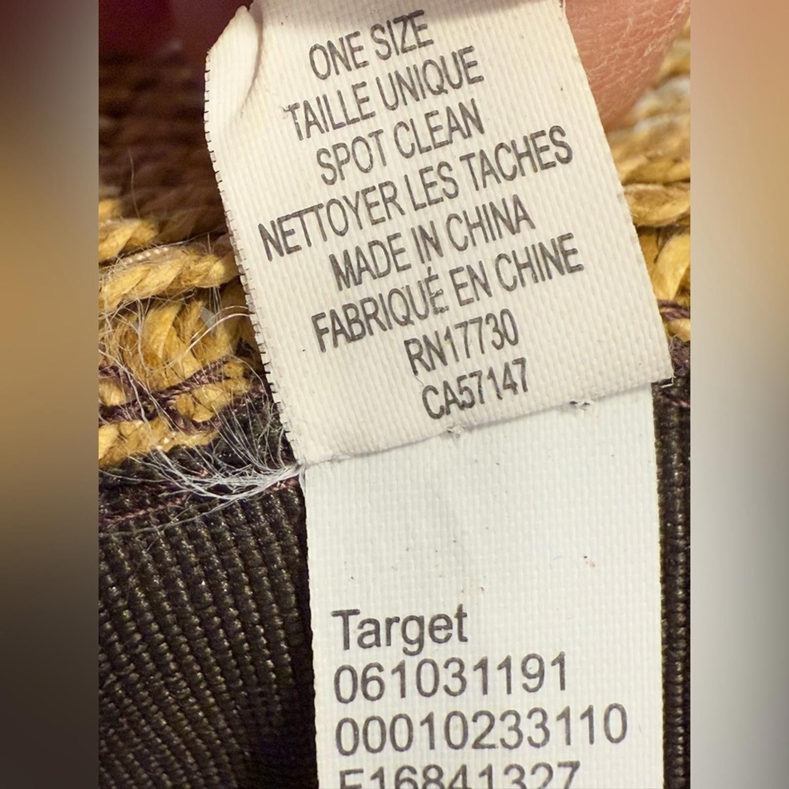 Target Basics Target tan straw brimmed hat black trim Size ONE SIZE - 9 Thumbnail